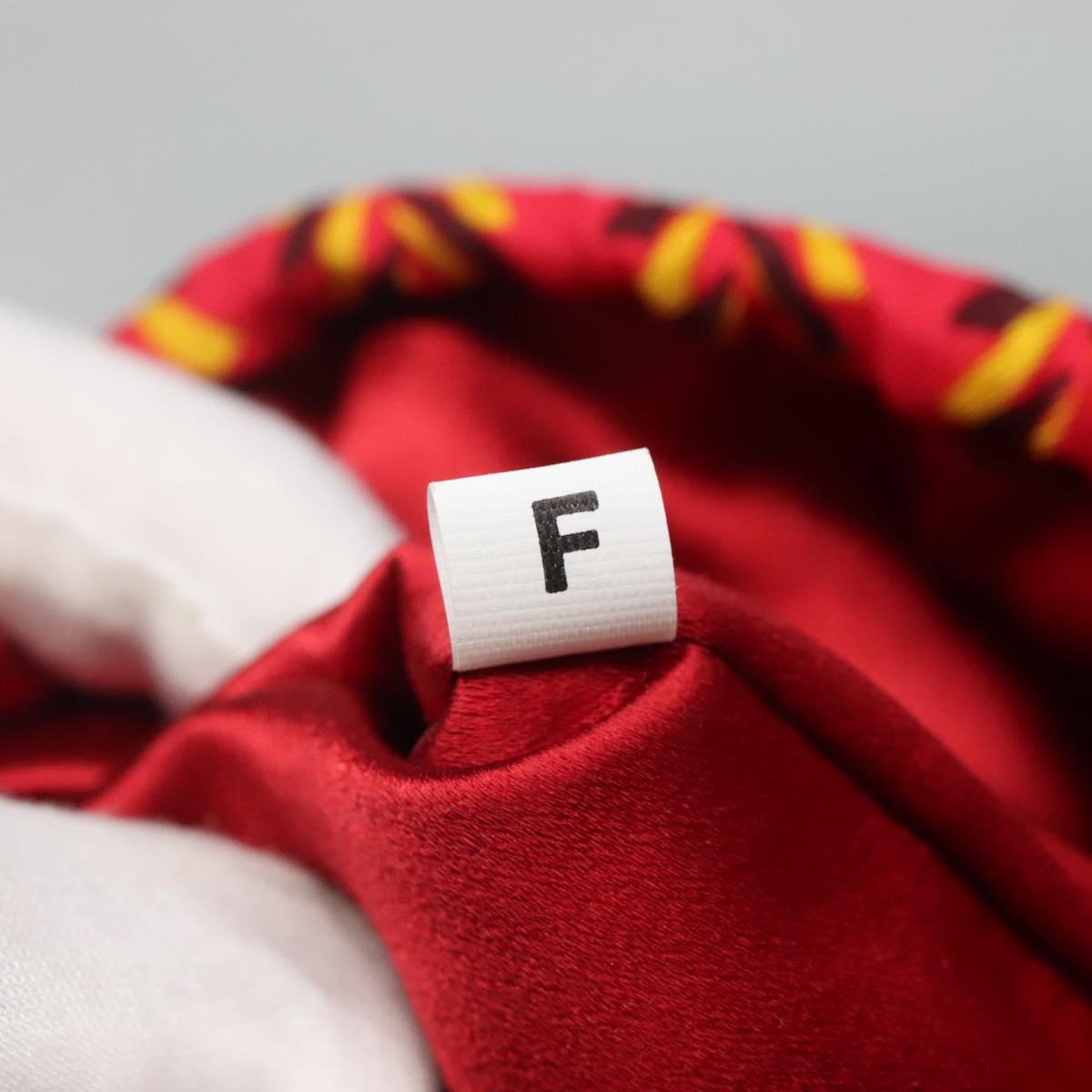 PRADA Pouch Silk Red Yellow Auth 110192V