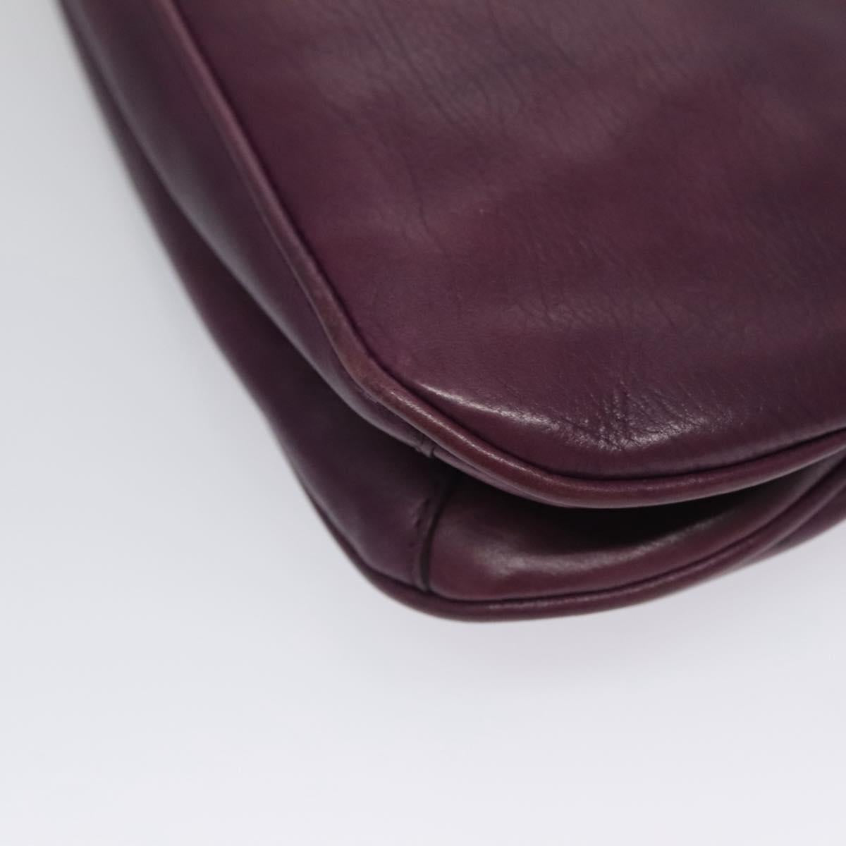 PRADA Chain Shoulder Bag Leather Purple Auth 110200