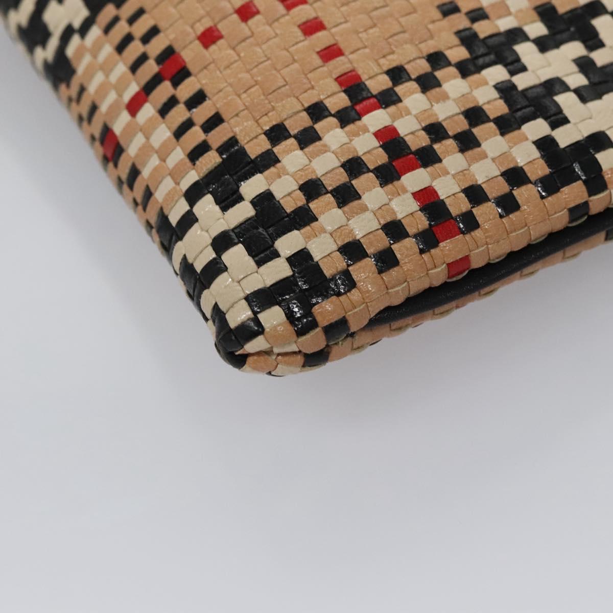 BURBERRY Blue Label Nova Check Hand Bag Leather Beige Auth 110204