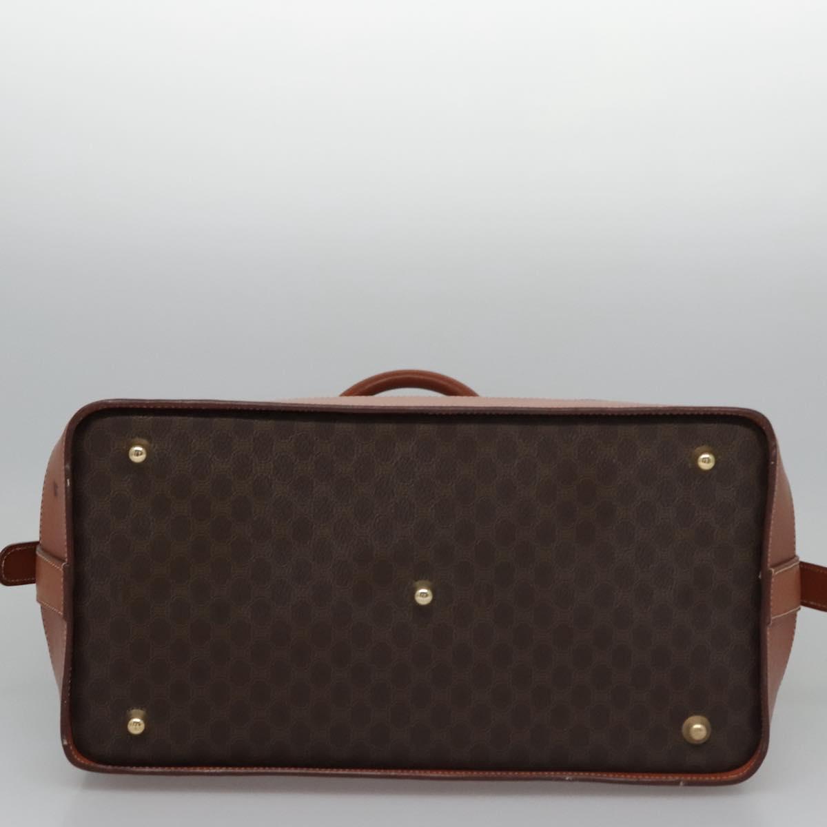 CELINE Macadam Canvas Hand Bag PVC Leather Brown Auth 110210