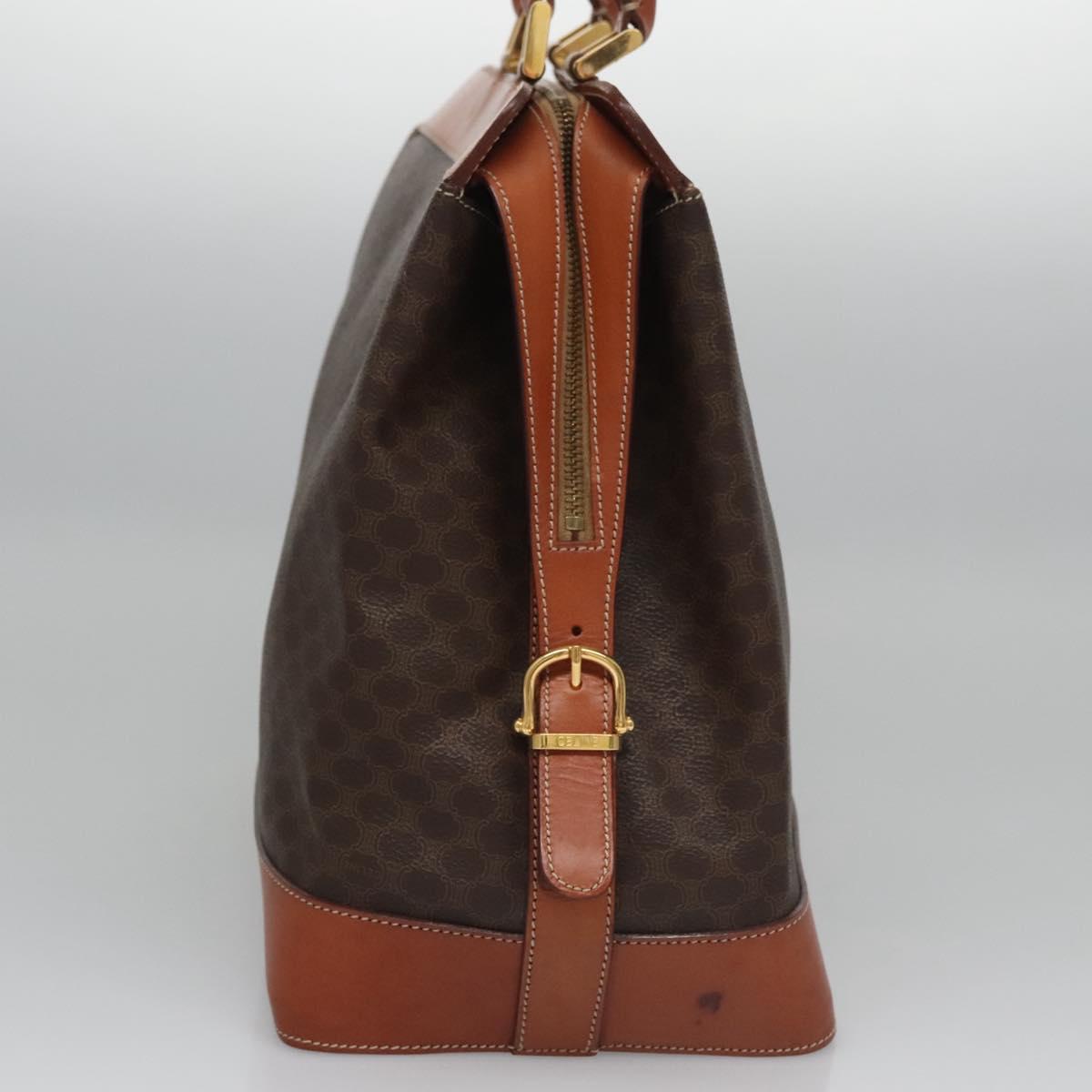CELINE Macadam Canvas Hand Bag PVC Leather Brown Auth 110210