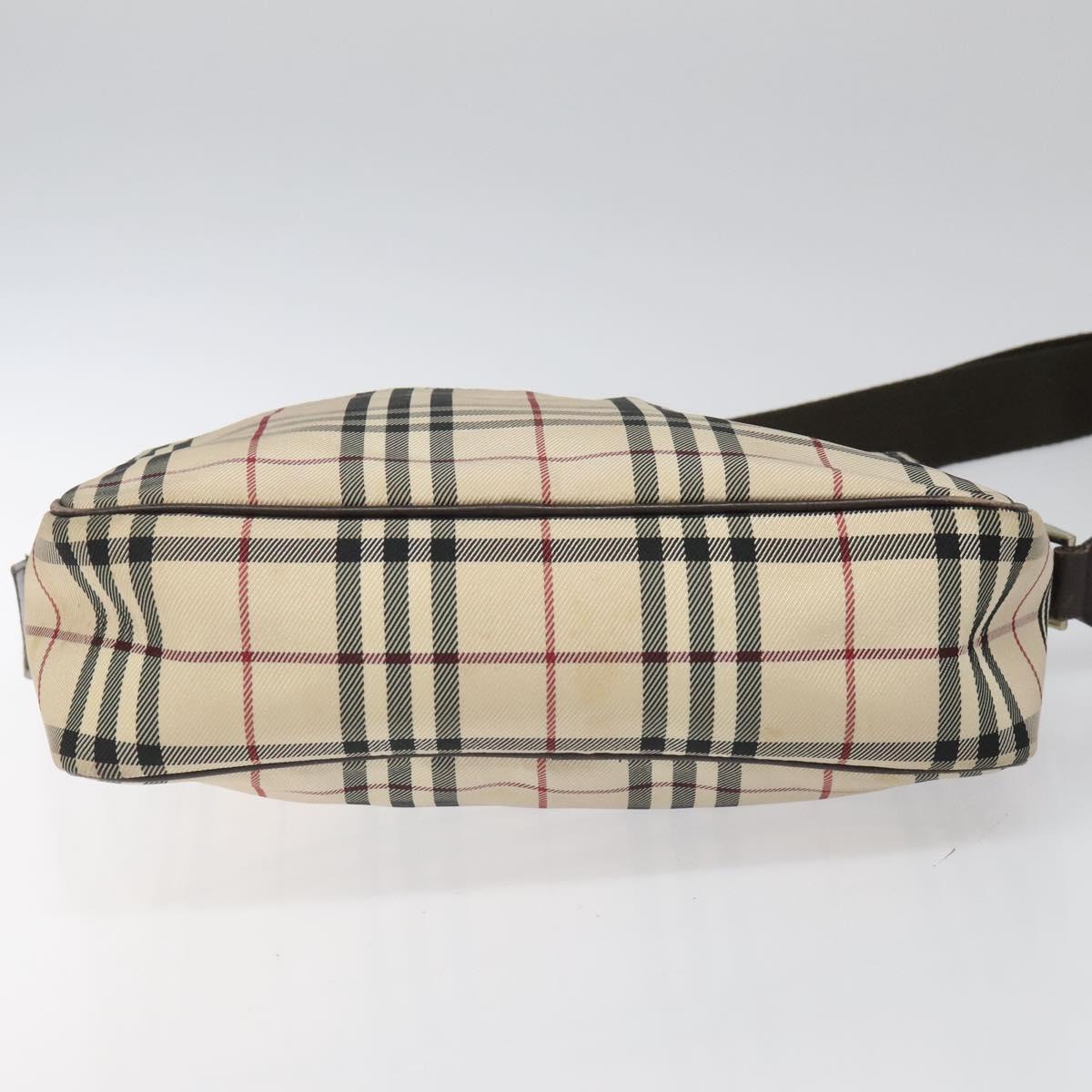 BURBERRY Nova Check Shoulder Bag Canvas Beige Auth 110227