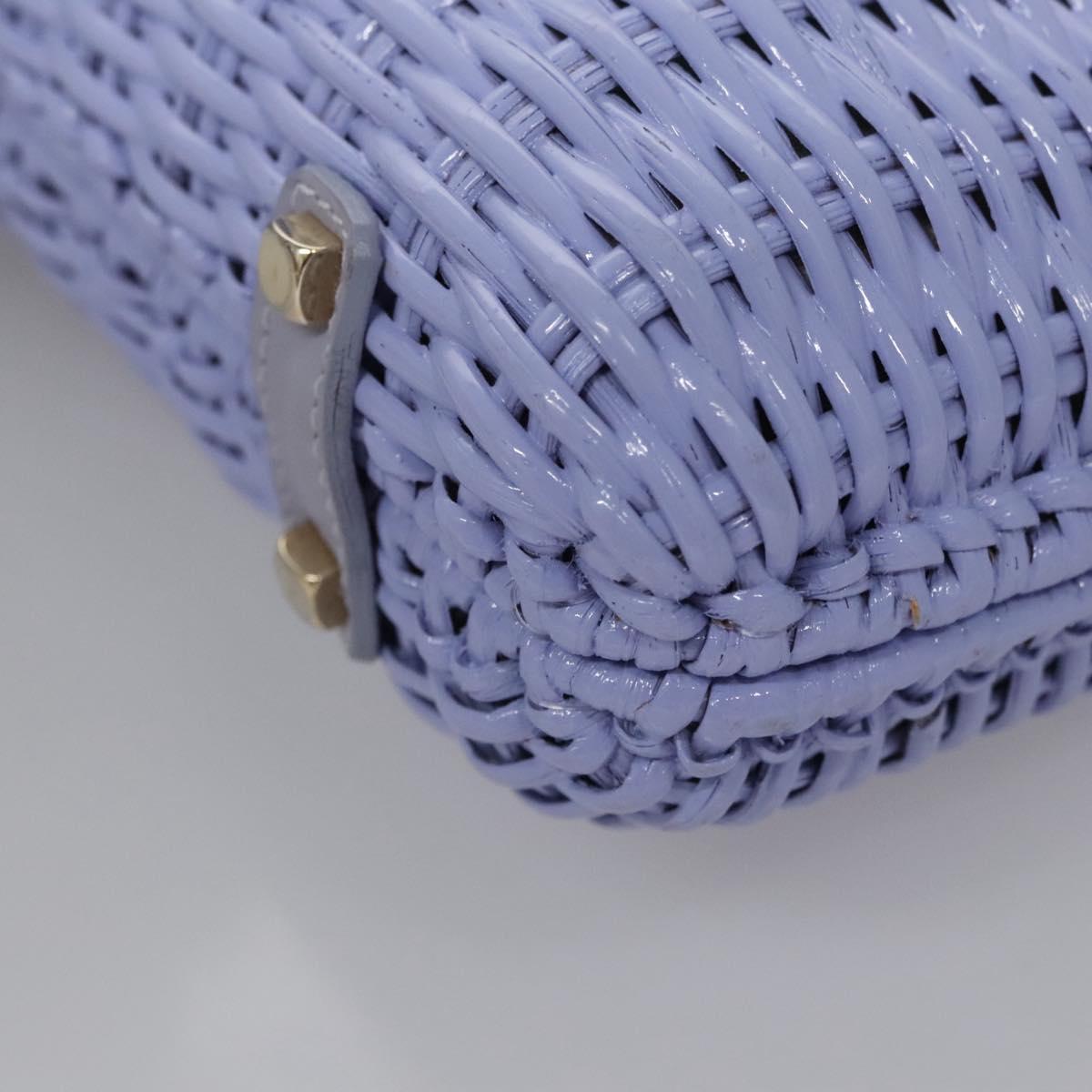 Salvatore Ferragamo Gancini Hand Bag Wicker Purple Gold Auth 110237AM