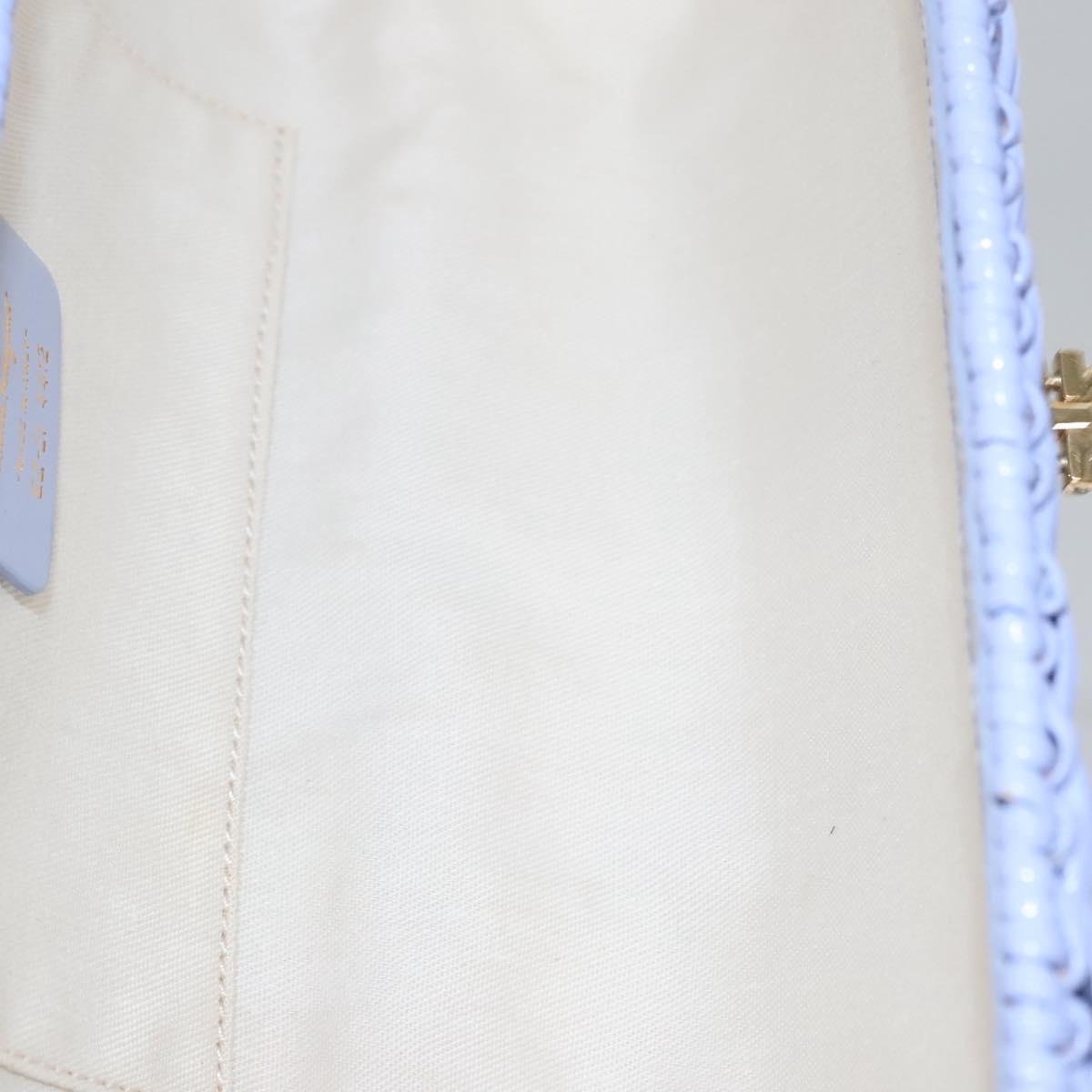 Salvatore Ferragamo Gancini Hand Bag Wicker Purple Gold Auth 110237AM