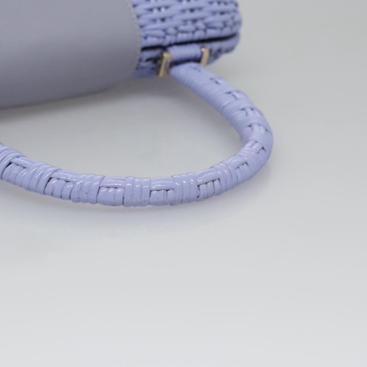 Salvatore Ferragamo Gancini Hand Bag Wicker Purple Gold Auth 110237AM