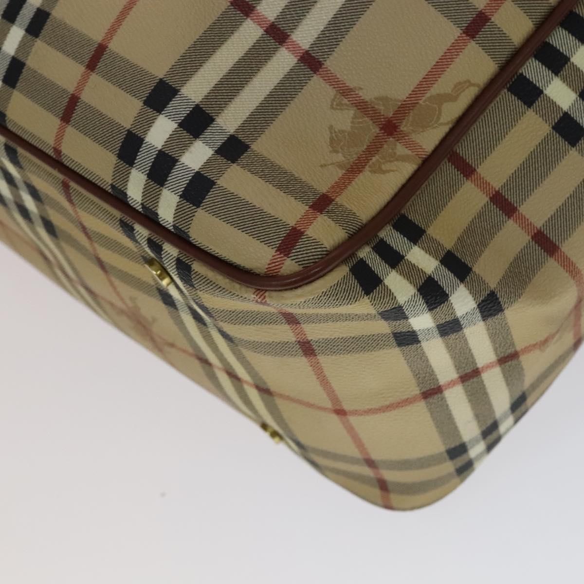 BURBERRY Nova Check Shoulder Bag PVC Beige Auth 110240