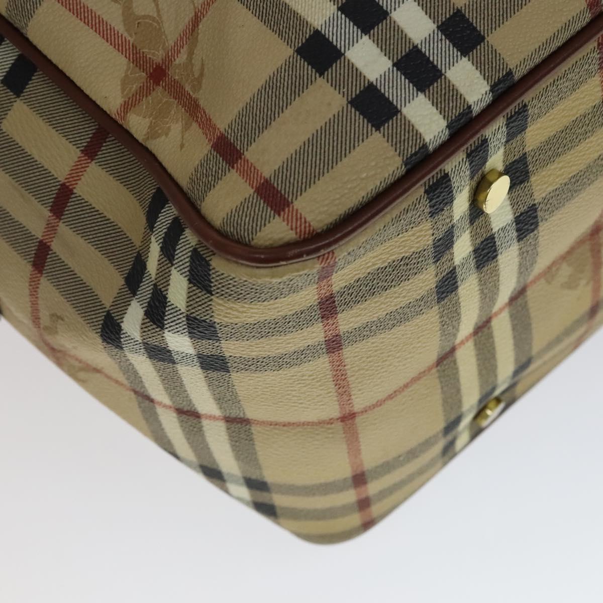 BURBERRY Nova Check Shoulder Bag PVC Beige Auth 110240