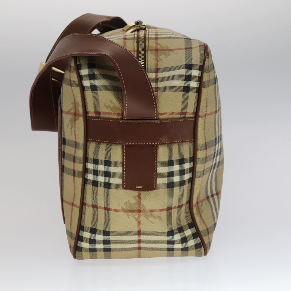 BURBERRY Nova Check Shoulder Bag PVC Beige Auth 110240