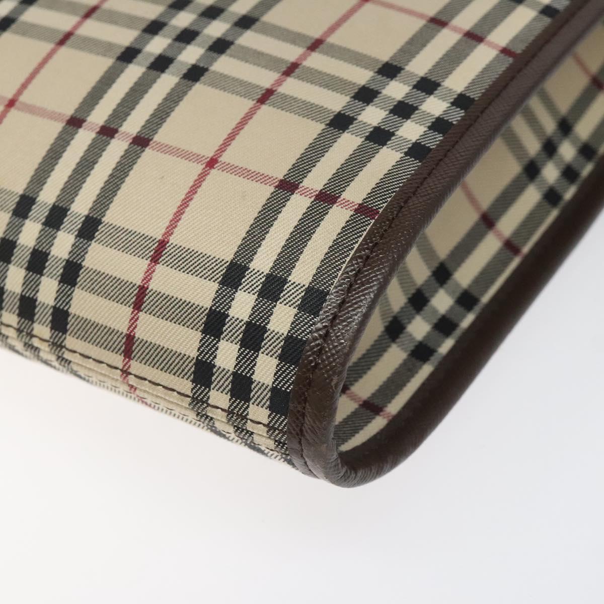 BURBERRY Nova Check Shoulder Bag Canvas Beige Auth 110242