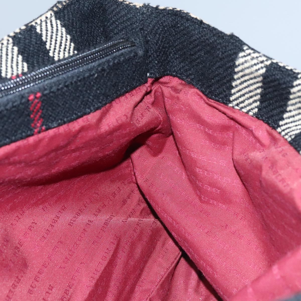 BURBERRY Nova Check Hand Bag Canvas Black Auth 110246