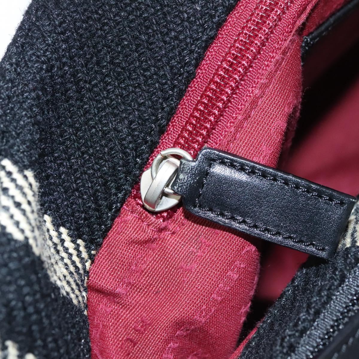 BURBERRY Nova Check Hand Bag Canvas Black Auth 110246