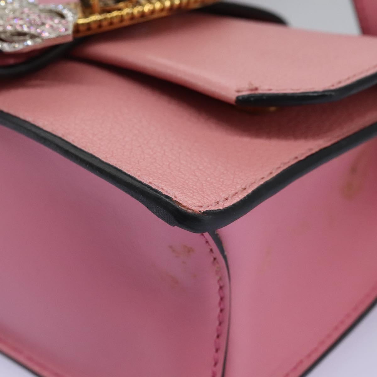 Miu Miu Shoulder Bag Leather Pink Auth 110296V