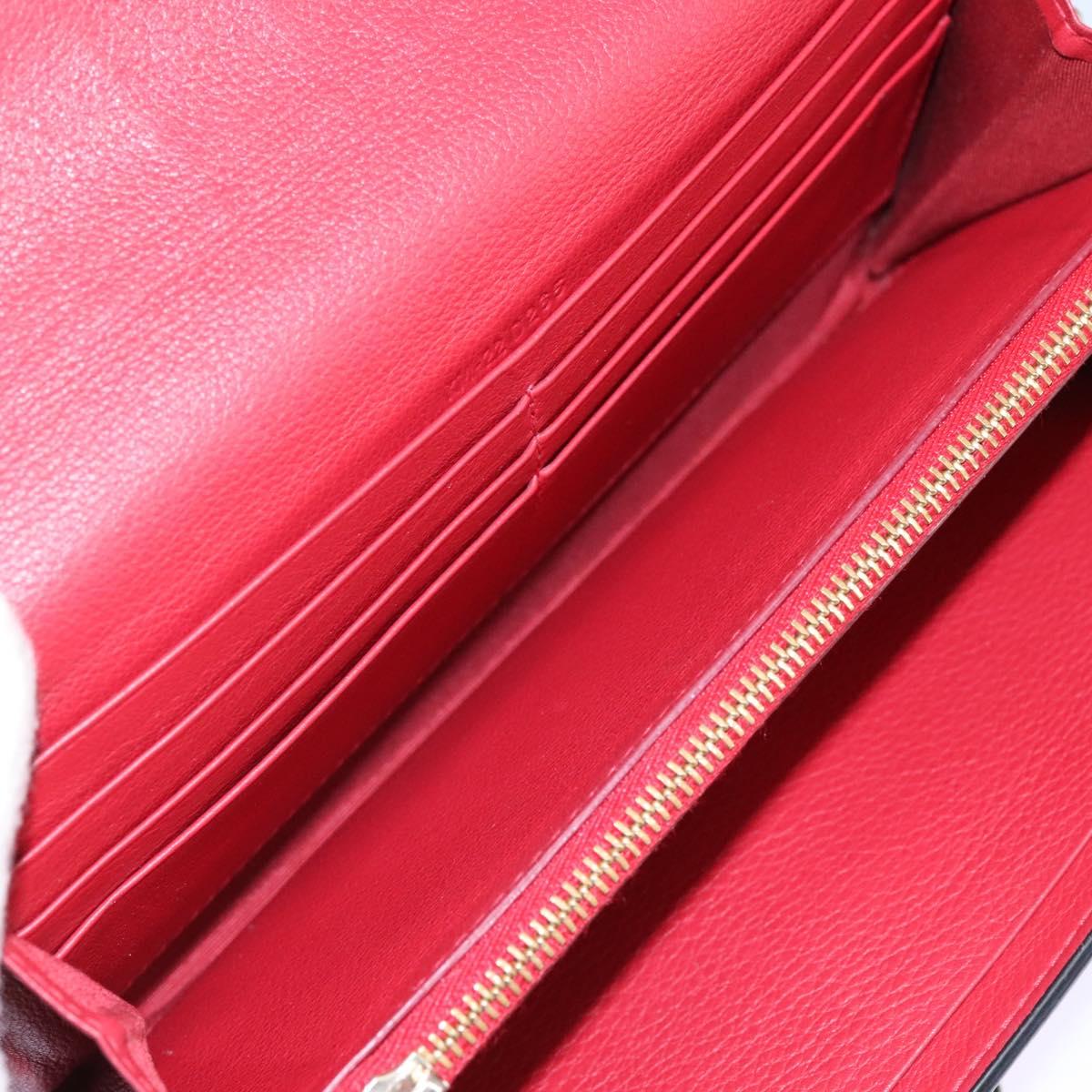 Salvatore Ferragamo Gancini Chain Shoulder Wallet Leather Black Auth 110302