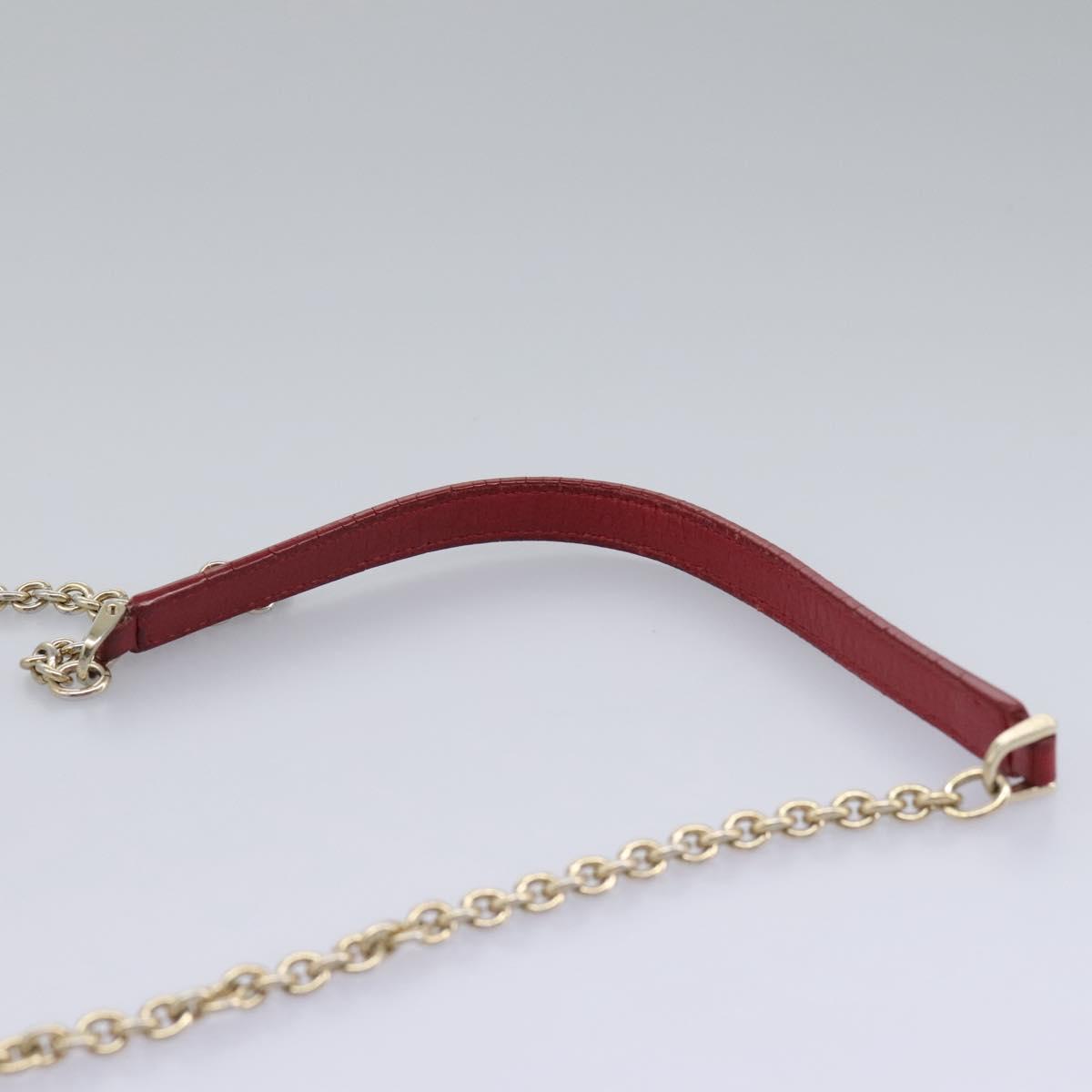 Salvatore Ferragamo Gancini Chain Shoulder Wallet Leather Black Auth 110302