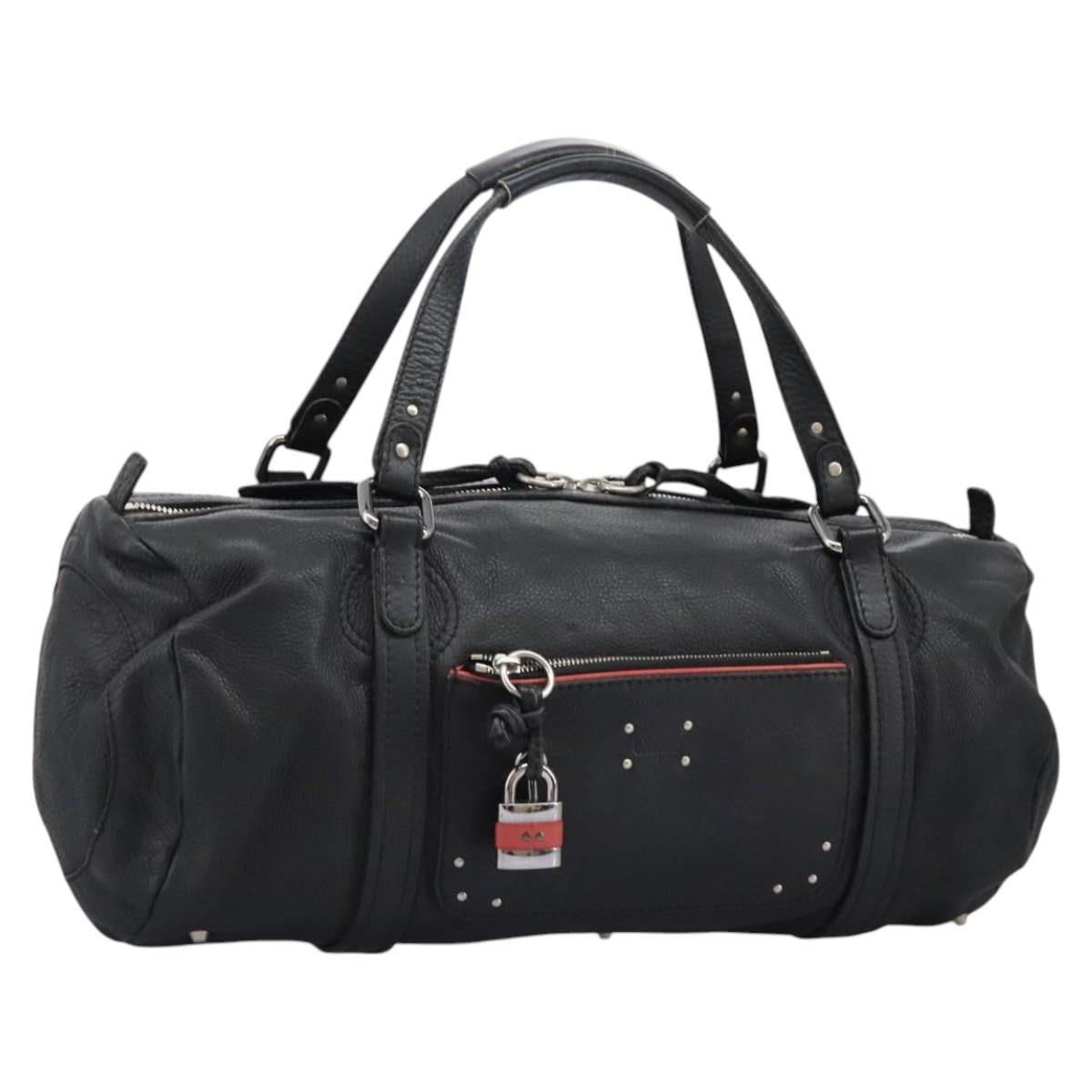 Chloe Hand Bag Leather Black Auth 110305
