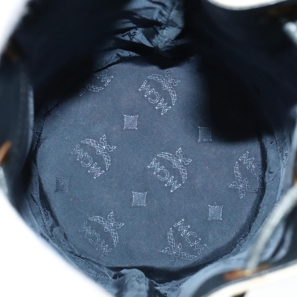 MCM Vicetos Logogram Shoulder Bag PVC Leather White Auth 110311