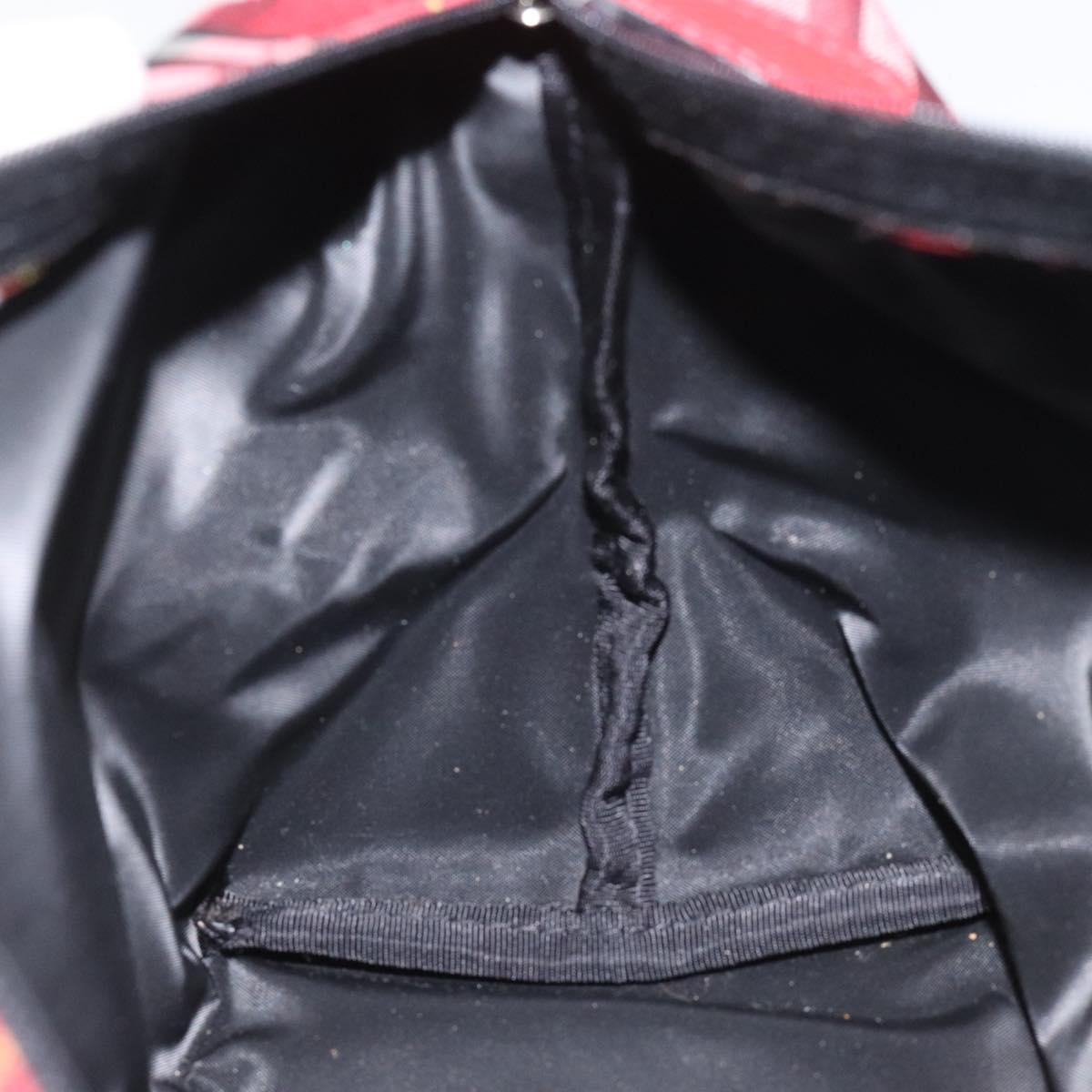 BURBERRY Nova Check Hand Bag Nylon Red Auth 110324