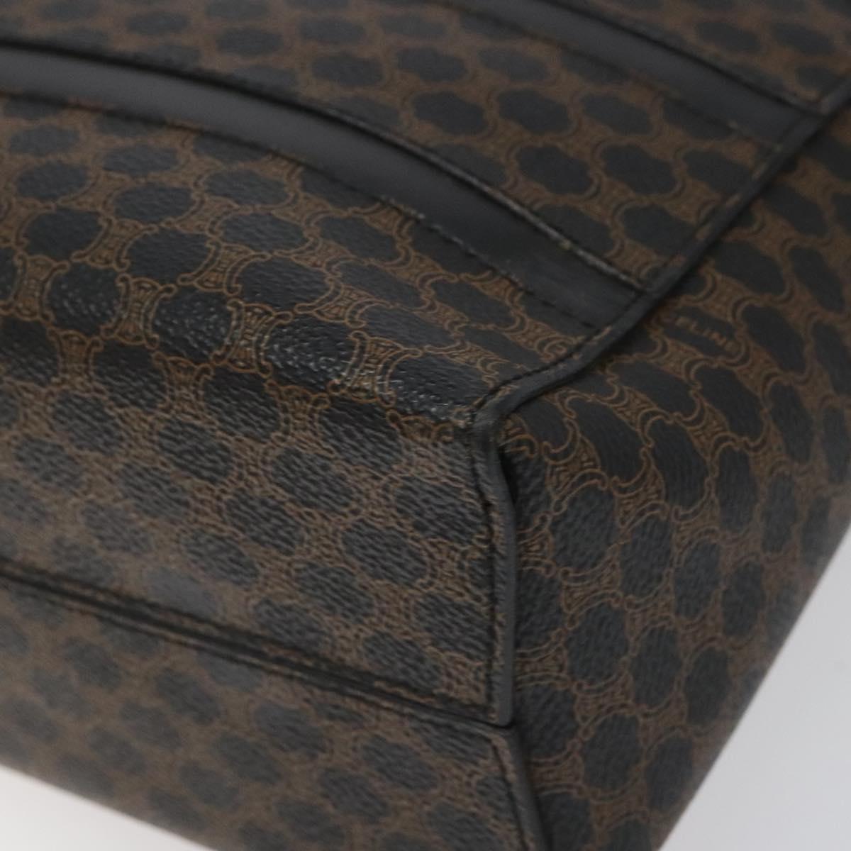 CELINE Macadam Canvas Hand Bag PVC Leather Black Auth 110331