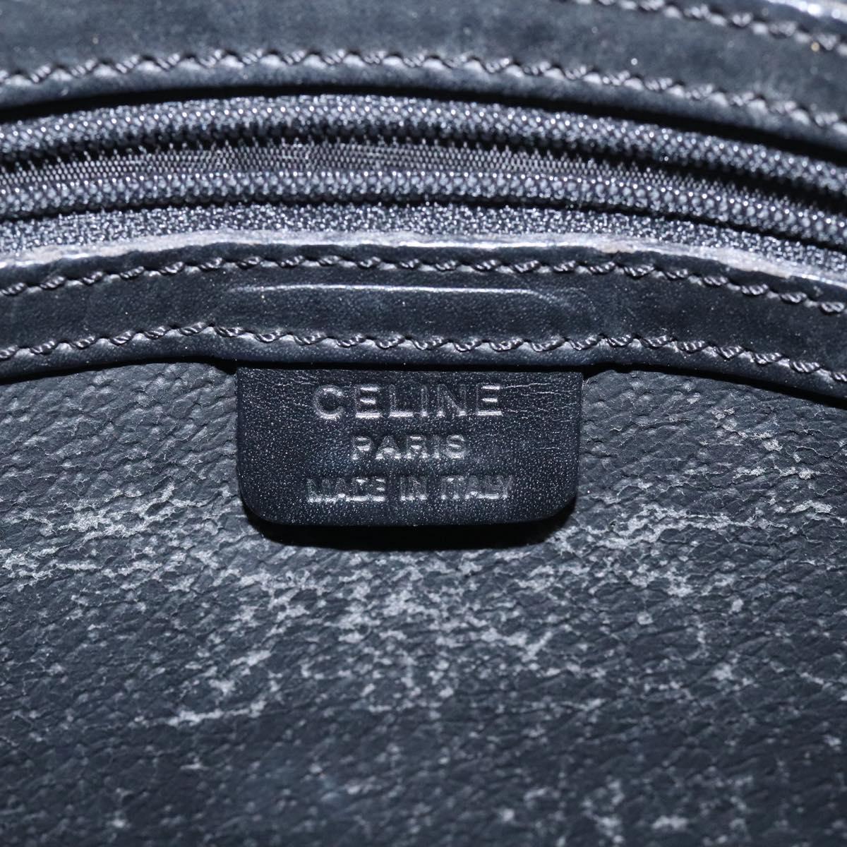 CELINE Macadam Canvas Hand Bag PVC Leather Black Auth 110331