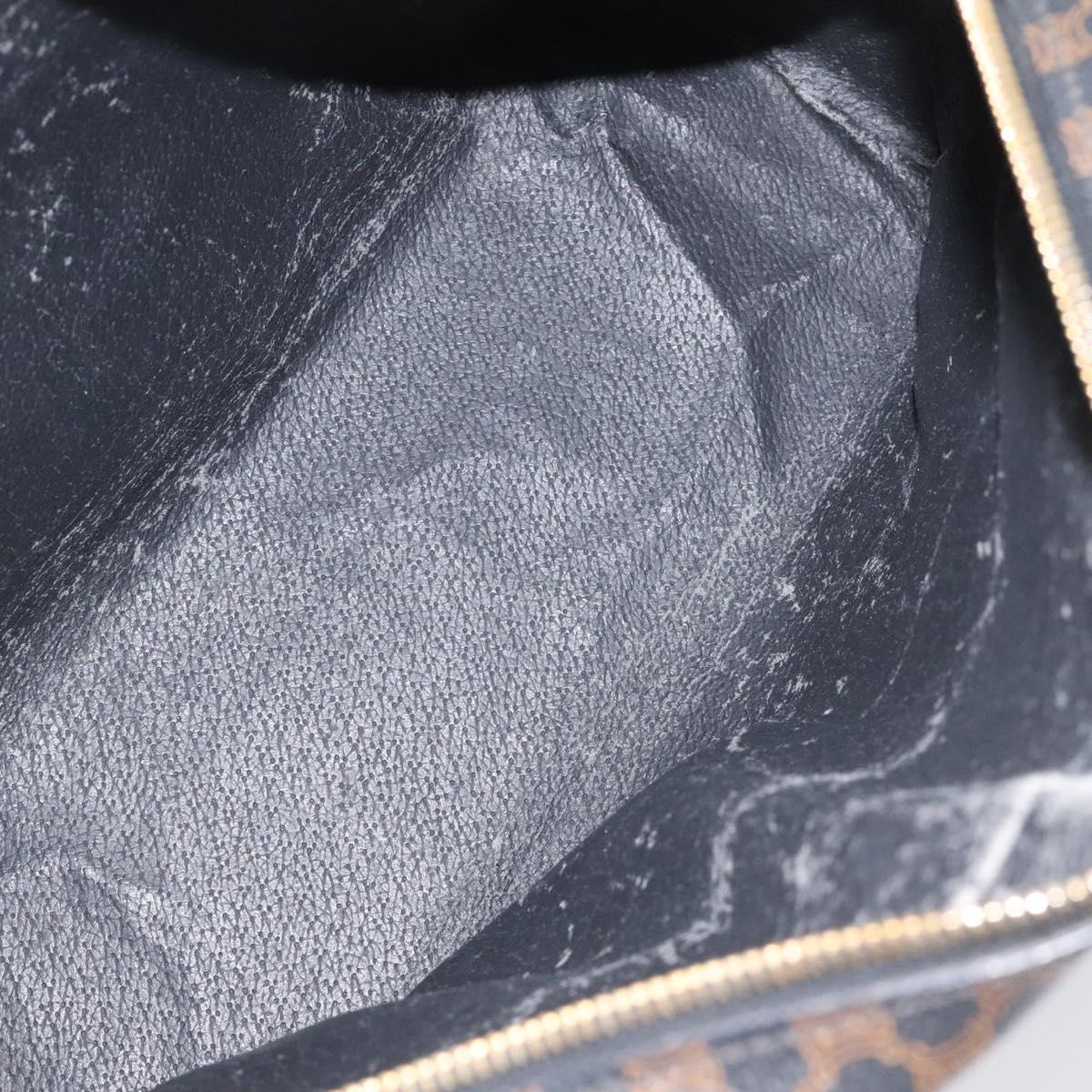 CELINE Macadam Canvas Hand Bag PVC Leather Black Auth 110331