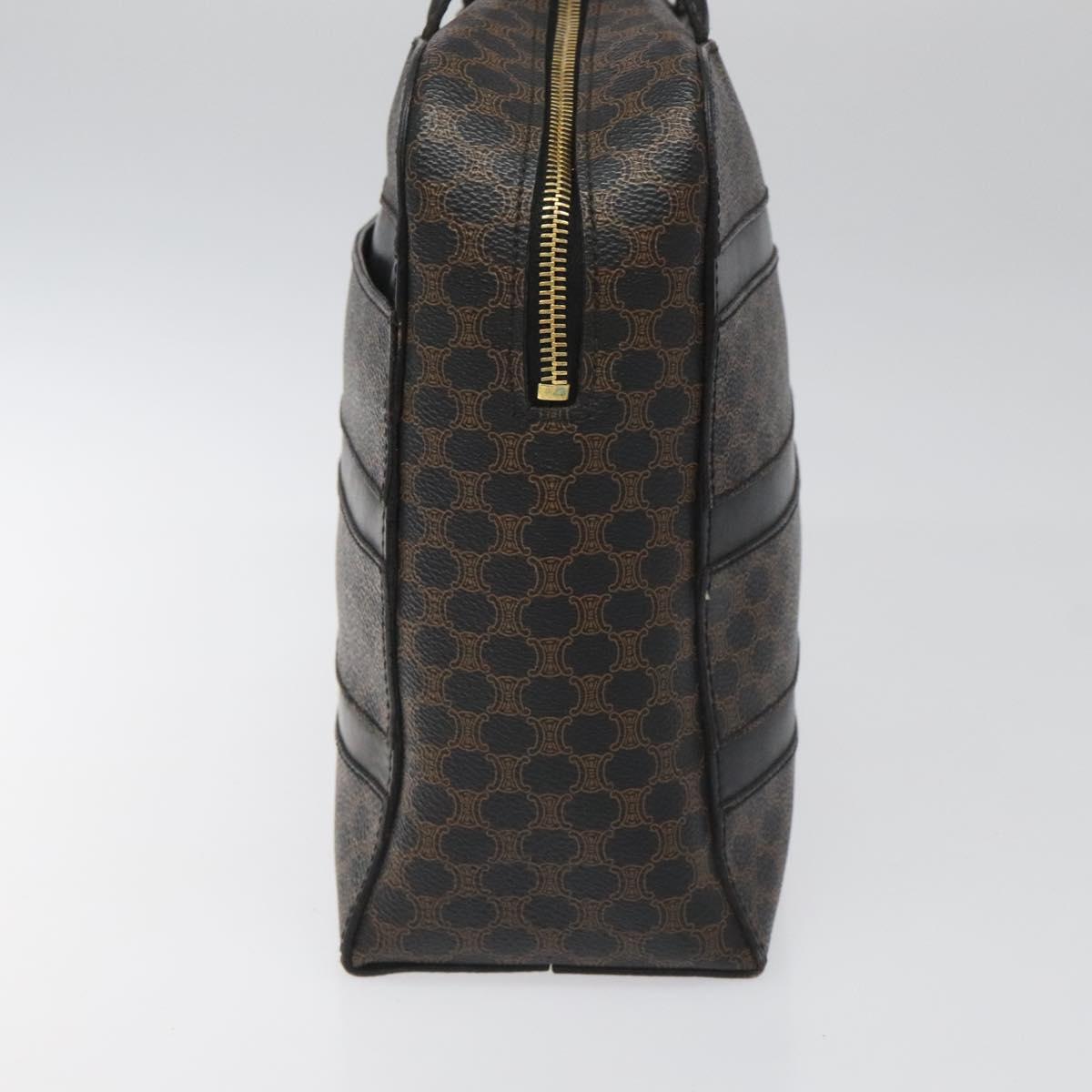 CELINE Macadam Canvas Hand Bag PVC Leather Black Auth 110331