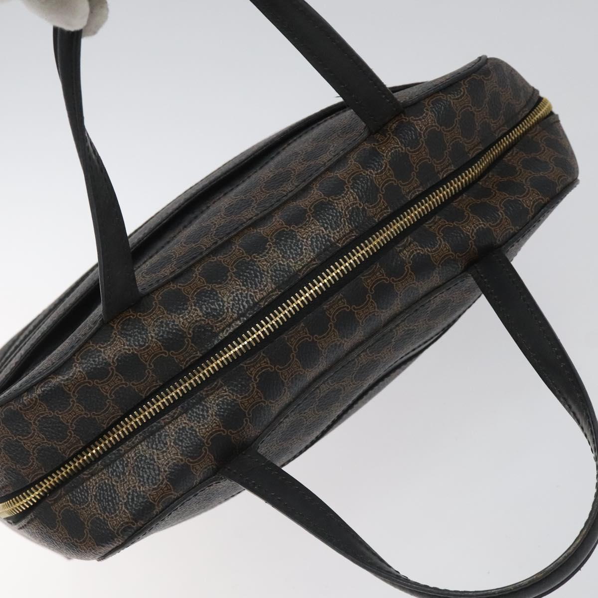 CELINE Macadam Canvas Hand Bag PVC Leather Black Auth 110331