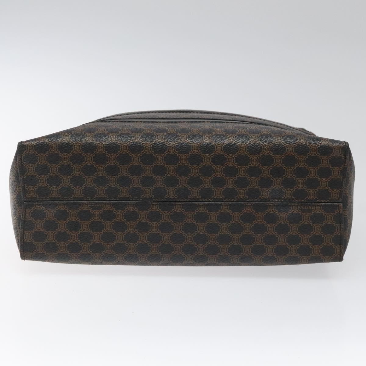 CELINE Macadam Canvas Hand Bag PVC Leather Black Auth 110331