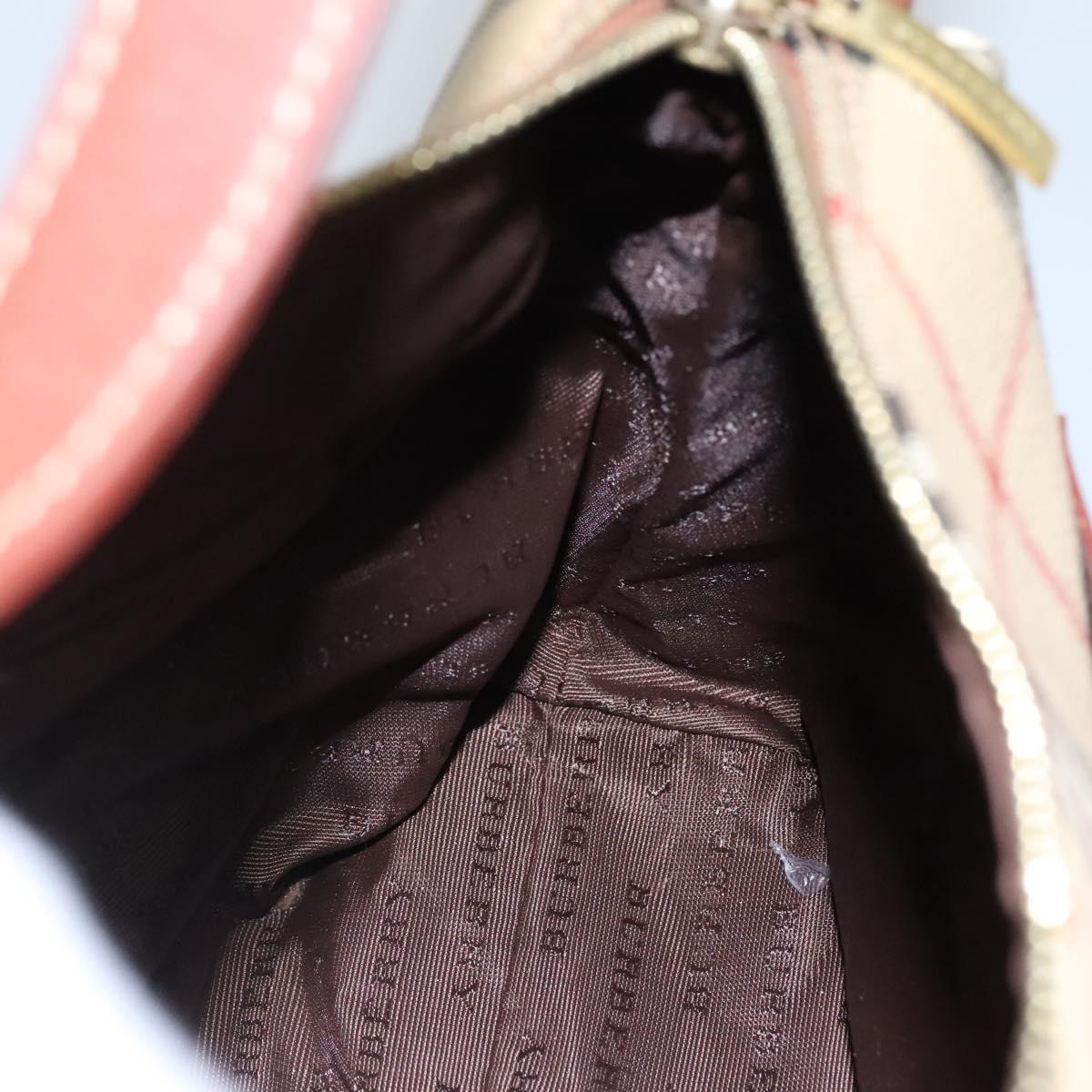 BURBERRY Nova Check Shoulder Bag PVC Leather Beige Brown Auth 110337