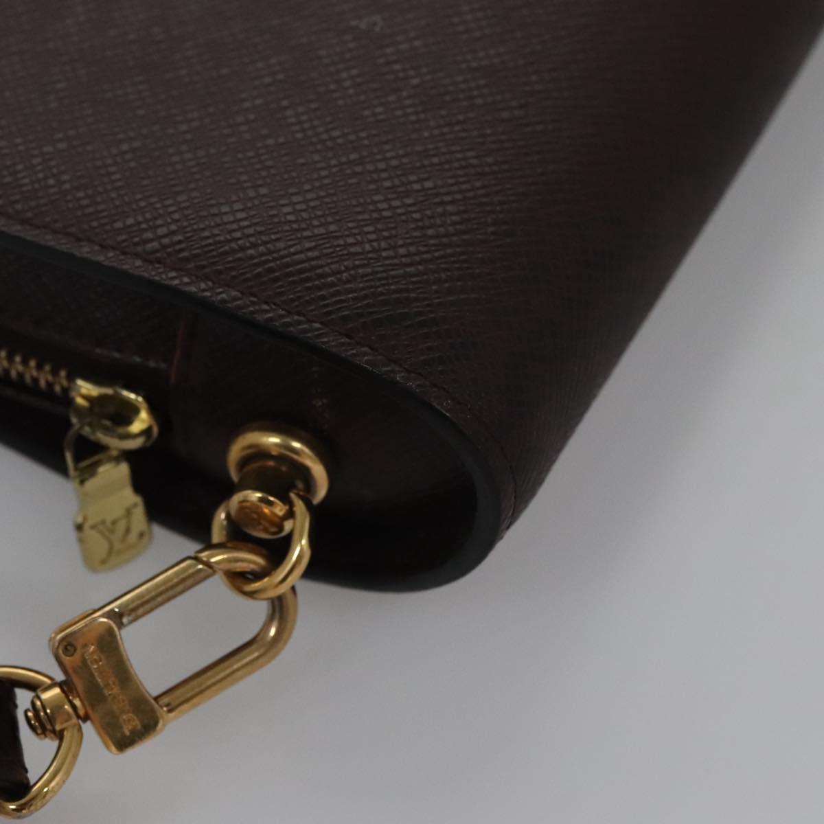 LOUIS VUITTON Taiga Baikal Clutch Bag Acajou M30186 LV Auth 110354