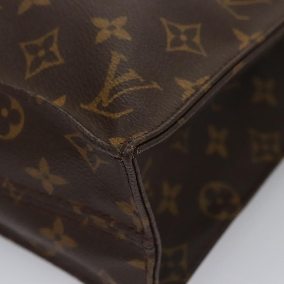 LOUIS VUITTON Monogram Sac Plat Hand Bag M51140 LV Auth 110356