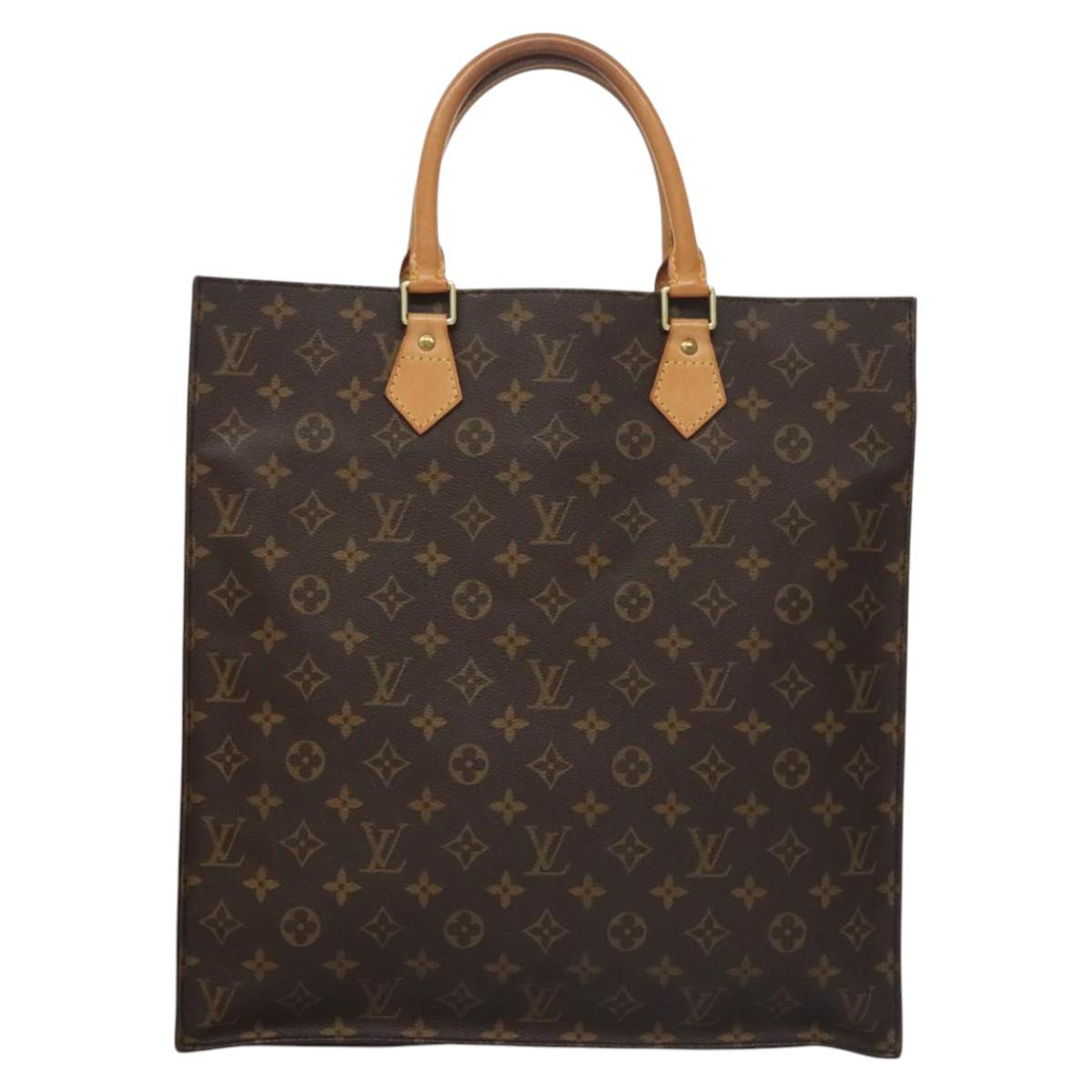 LOUIS VUITTON Monogram Sac Plat Hand Bag M51140 LV Auth 110356