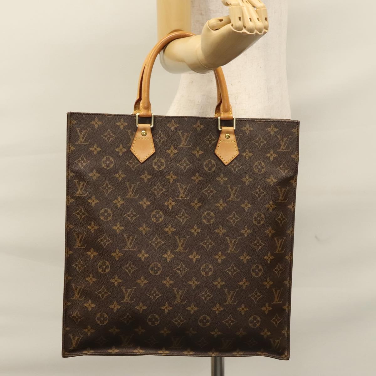 LOUIS VUITTON Monogram Sac Plat Hand Bag M51140 LV Auth 110356