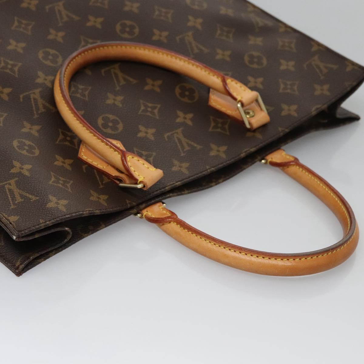 LOUIS VUITTON Monogram Sac Plat Hand Bag M51140 LV Auth 110356