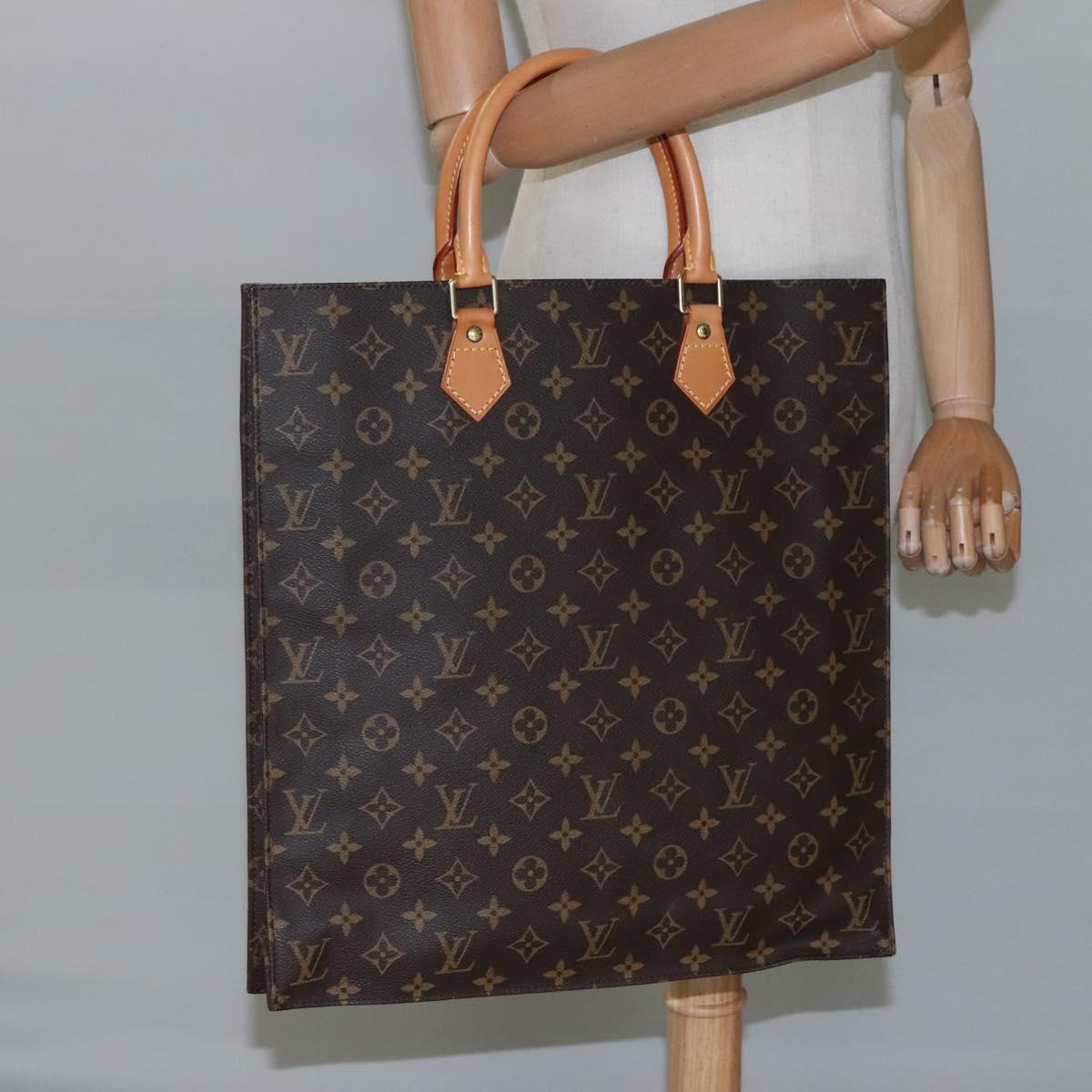 LOUIS VUITTON Monogram Sac Plat Hand Bag M51140 LV Auth 110357