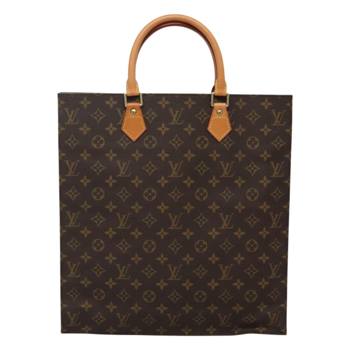 LOUIS VUITTON Monogram Sac Plat Hand Bag M51140 LV Auth 110357
