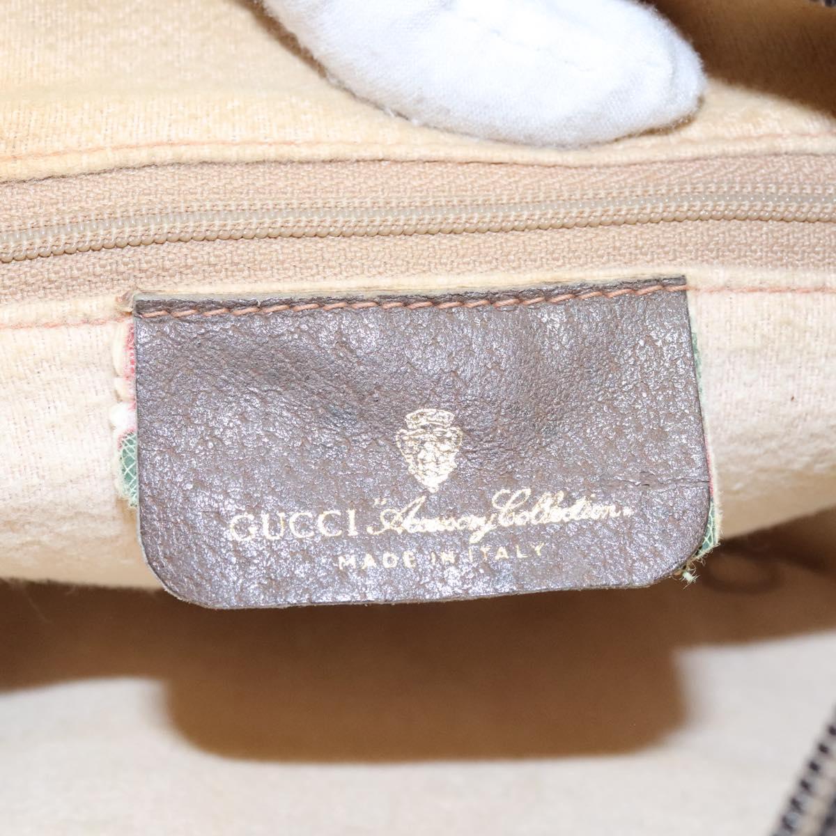 GUCCI Micro GG Supreme Web Sherry Line Shoulder Bag PVC Beige gold Auth 110383