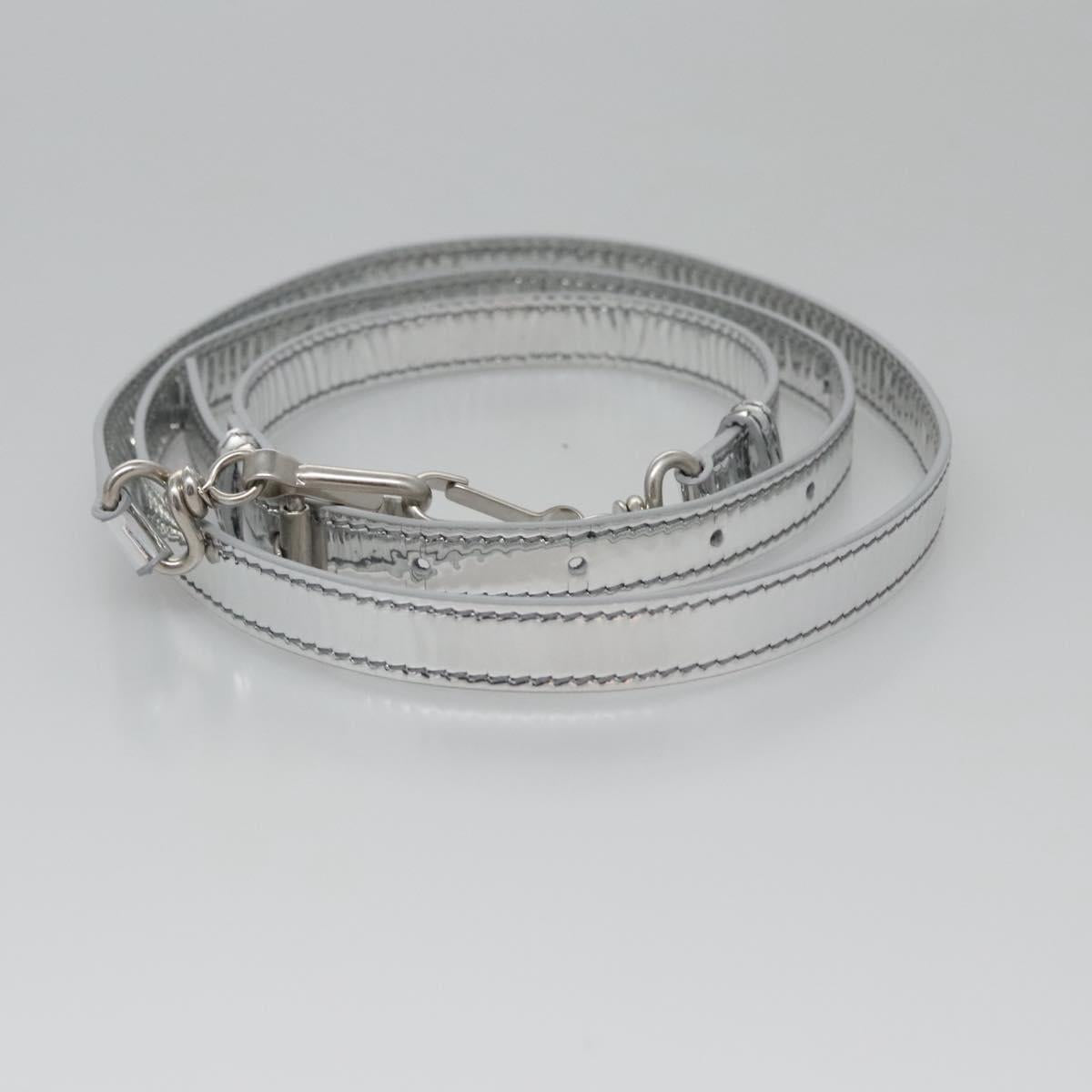 BALENCIAGA Neophone Holder Shoulder Bag Enamel Silver 660787 Auth 110436AV