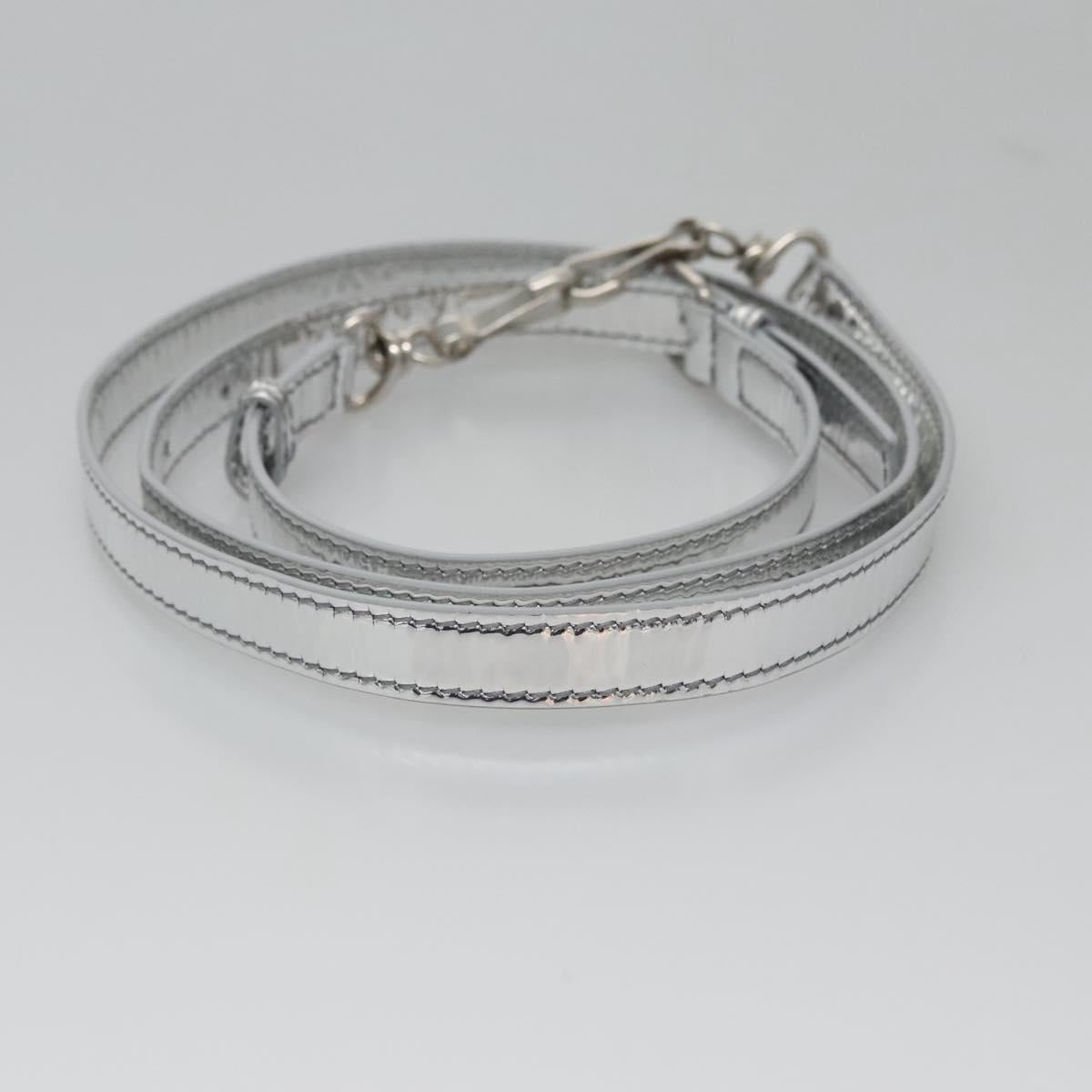 BALENCIAGA Neophone Holder Shoulder Bag Enamel Silver 660787 Auth 110436AV