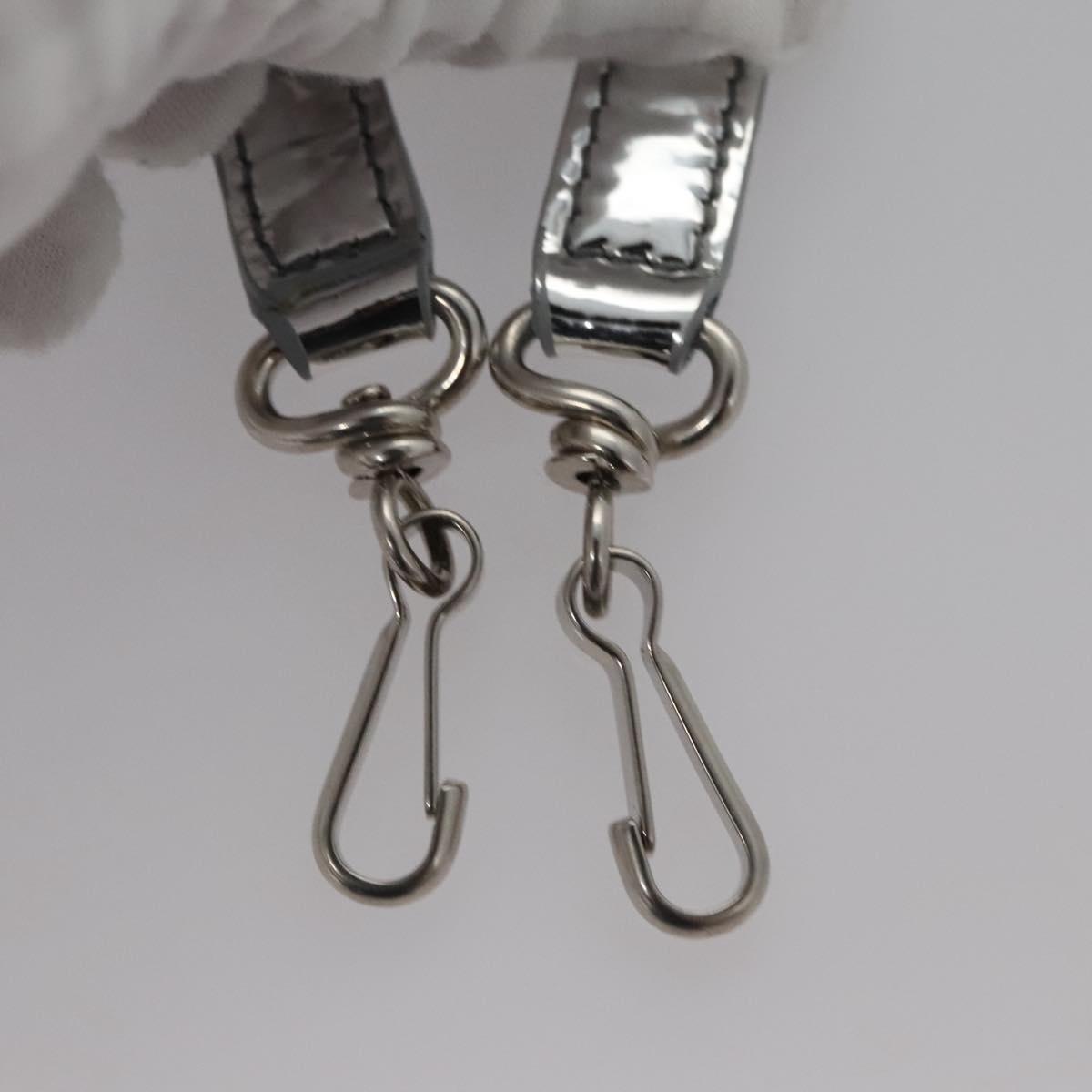 BALENCIAGA Neophone Holder Shoulder Bag Enamel Silver 660787 Auth 110436AV