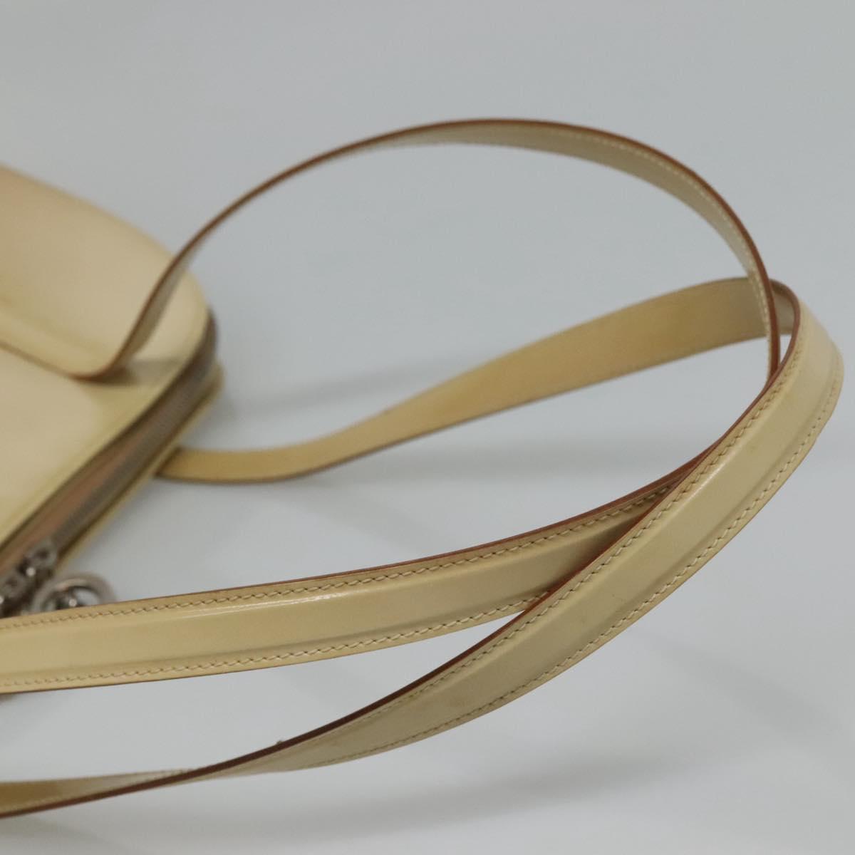 Salvatore Ferragamo Shoulder Bag Patent leather Beige Auth 110481