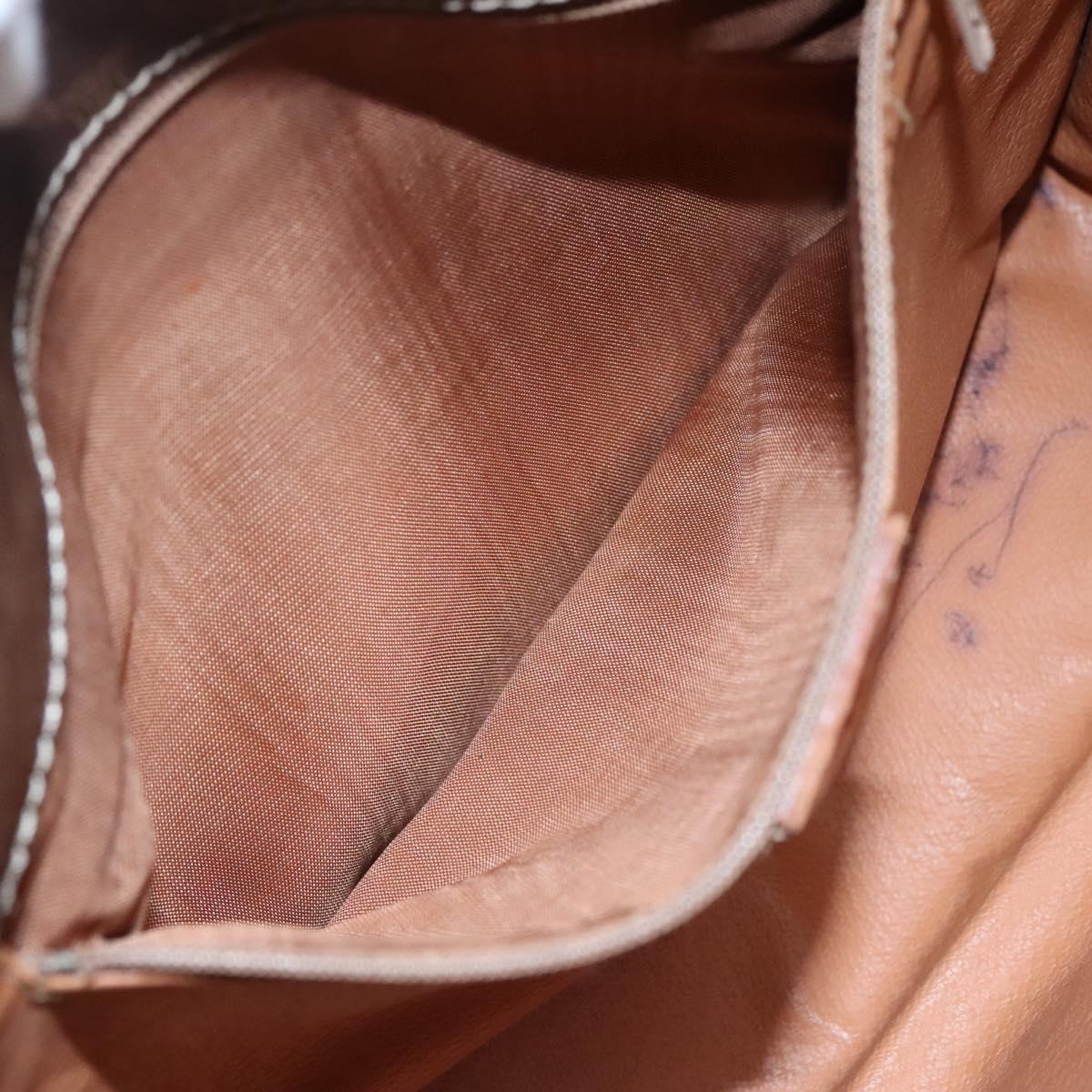 CELINE Macadam Canvas Shoulder Bag PVC Leather Brown Auth 110484