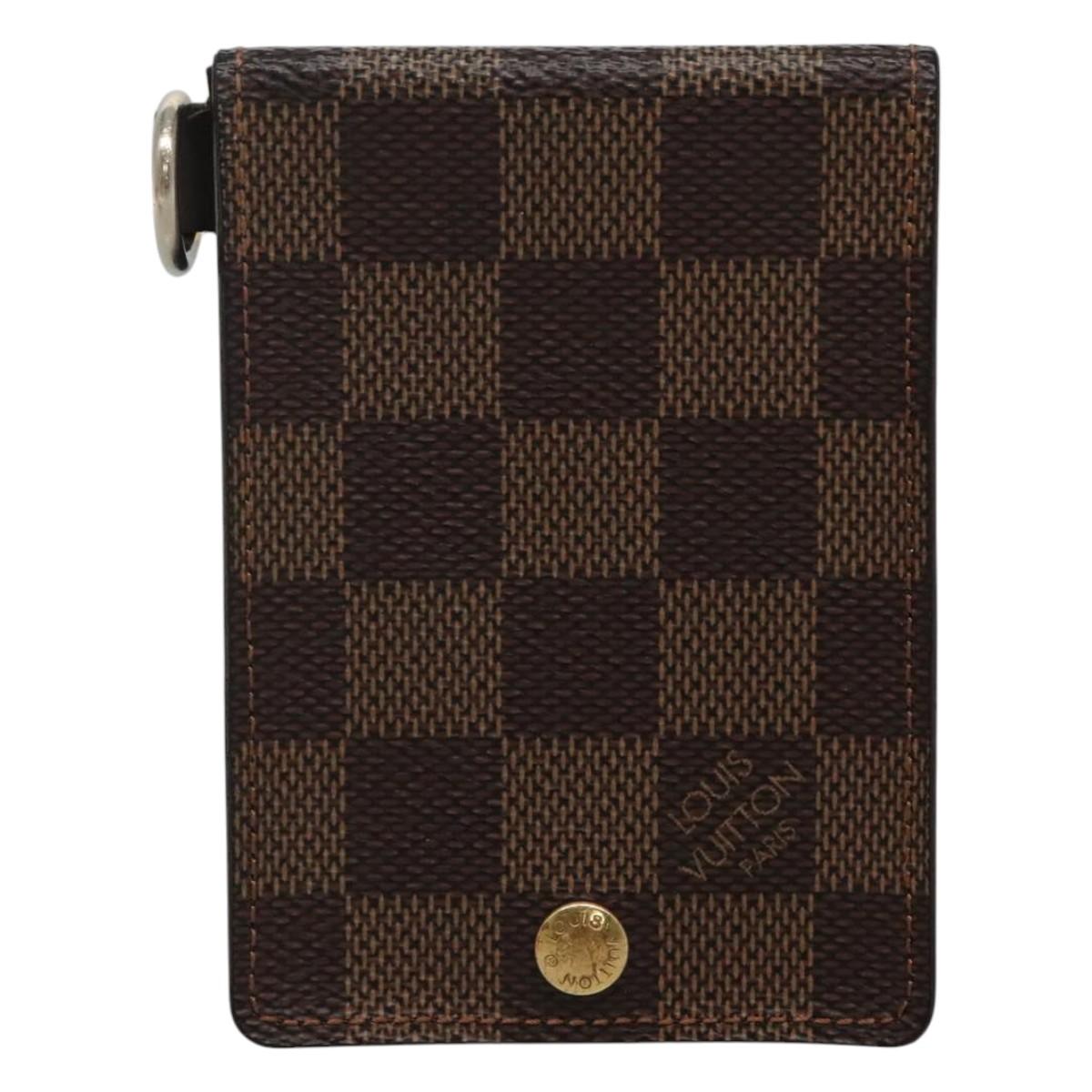 LOUIS VUITTON Damier Ebene Porte Cartes ID Bandouliere Case N60016 Auth 110489V