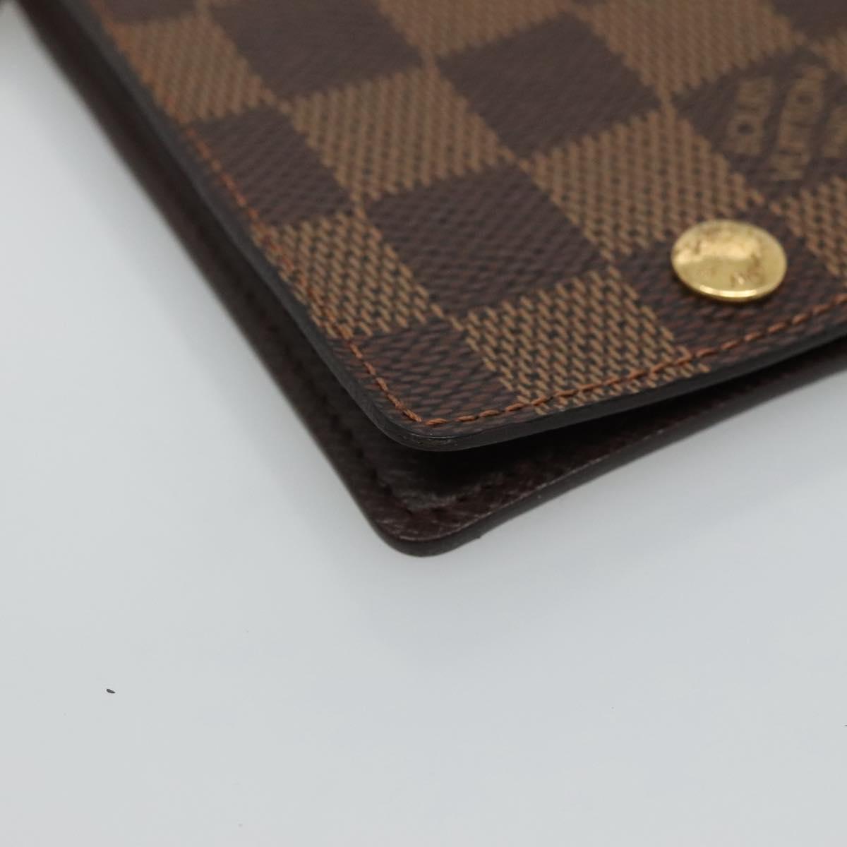 LOUIS VUITTON Damier Ebene Porte Cartes ID Bandouliere Case N60016 Auth 110489V