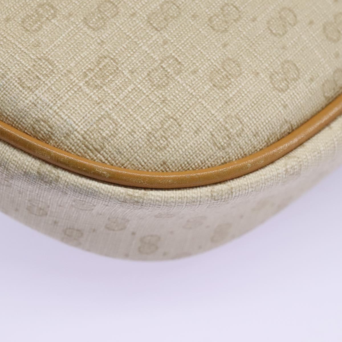 GUCCI Micro GG Supreme Shoulder Bag PVC Beige Brown gold 007 98 0013 Auth 110490
