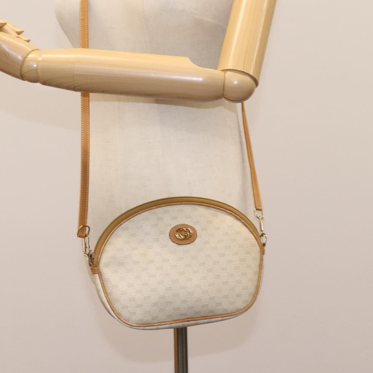 GUCCI Micro GG Supreme Shoulder Bag PVC Beige Brown gold 007 98 0013 Auth 110490