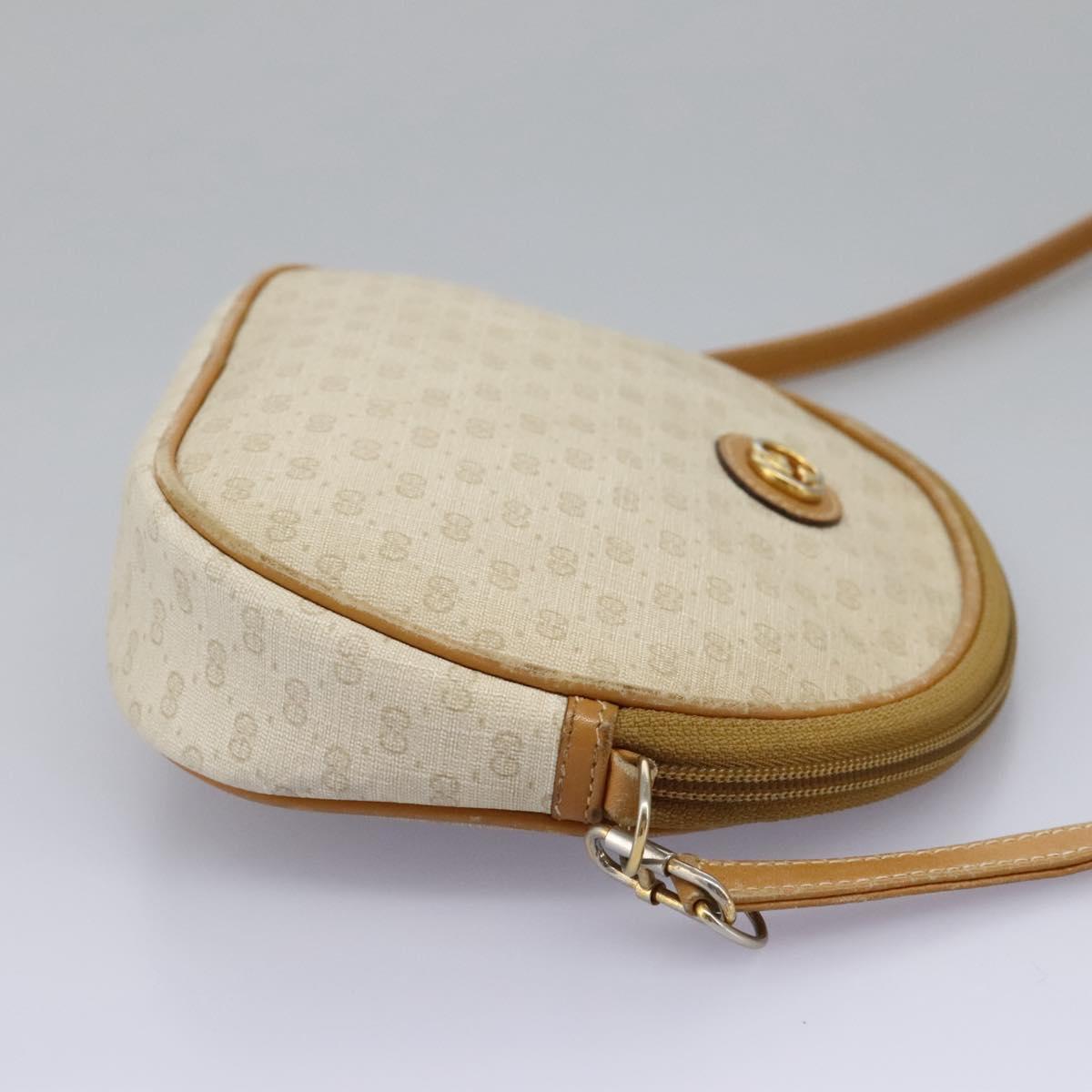 GUCCI Micro GG Supreme Shoulder Bag PVC Beige Brown gold 007 98 0013 Auth 110490