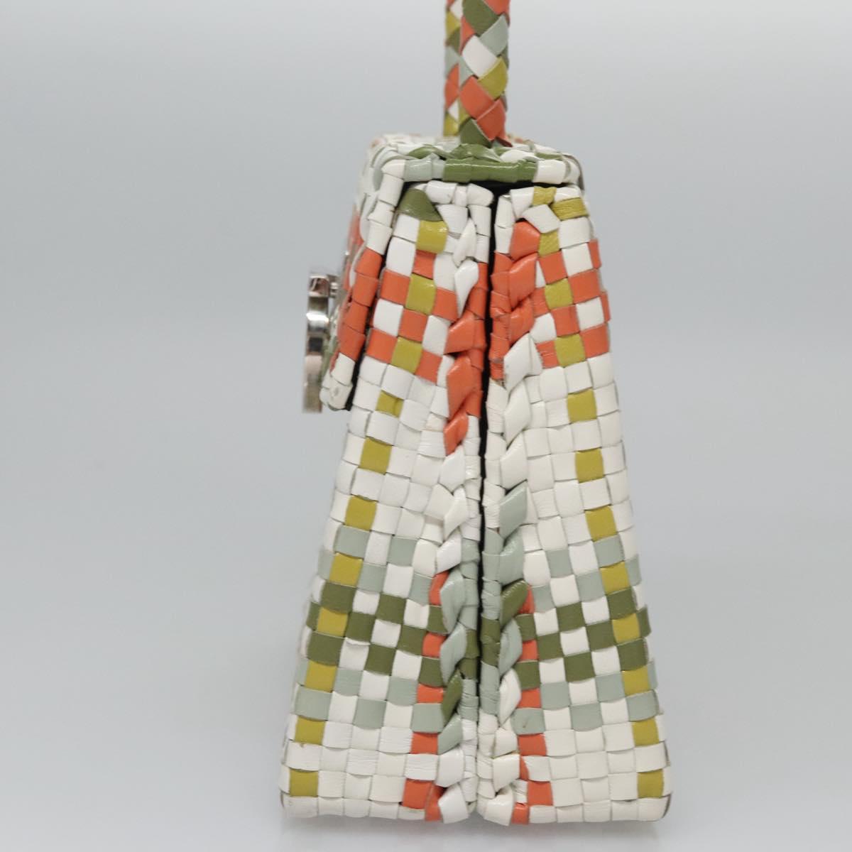 Salvatore Ferragamo Gancini Hand Bag Leather Multicolor Auth 110491AV