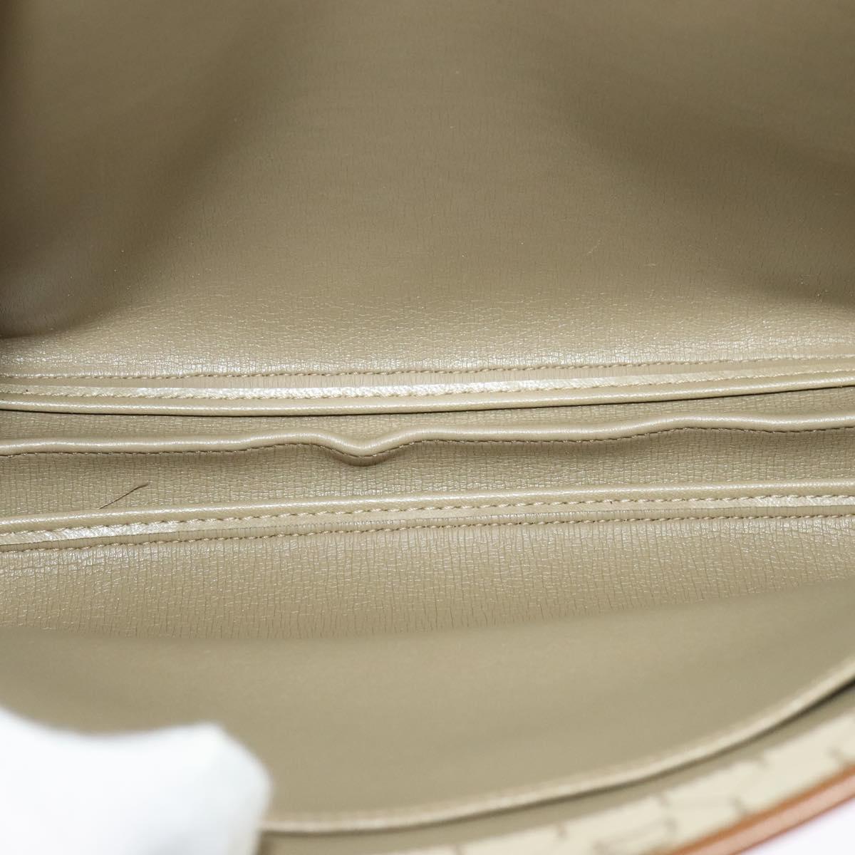 Christian Dior Honeycomb Canvas Hand Bag PVC Leather Beige Auth 110505