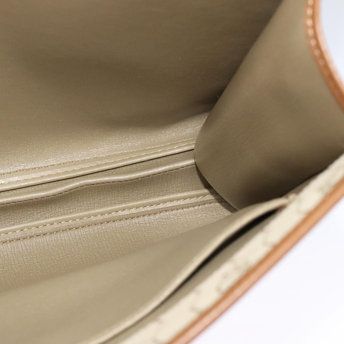 Christian Dior Honeycomb Canvas Hand Bag PVC Leather Beige Auth 110505