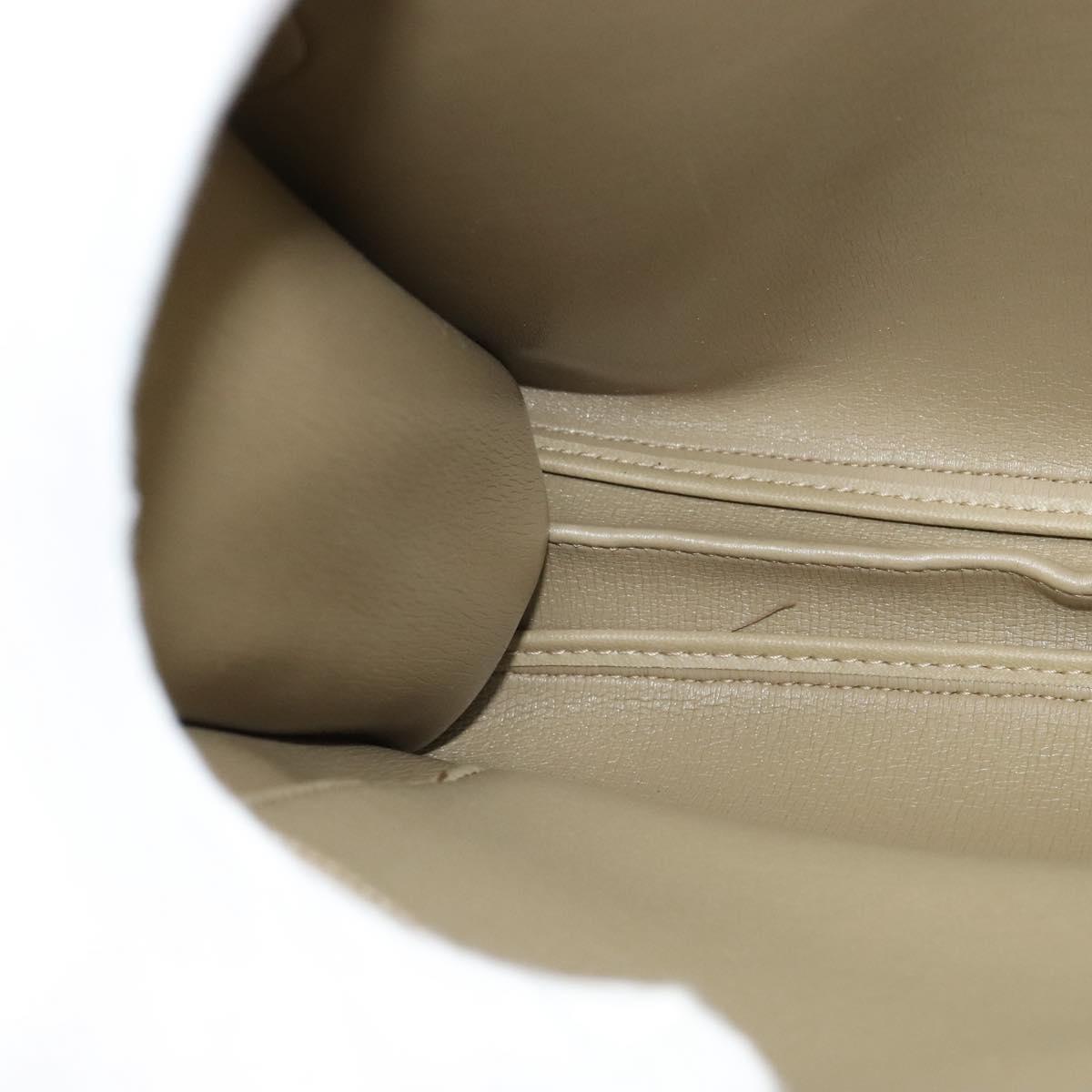 Christian Dior Honeycomb Canvas Hand Bag PVC Leather Beige Auth 110505